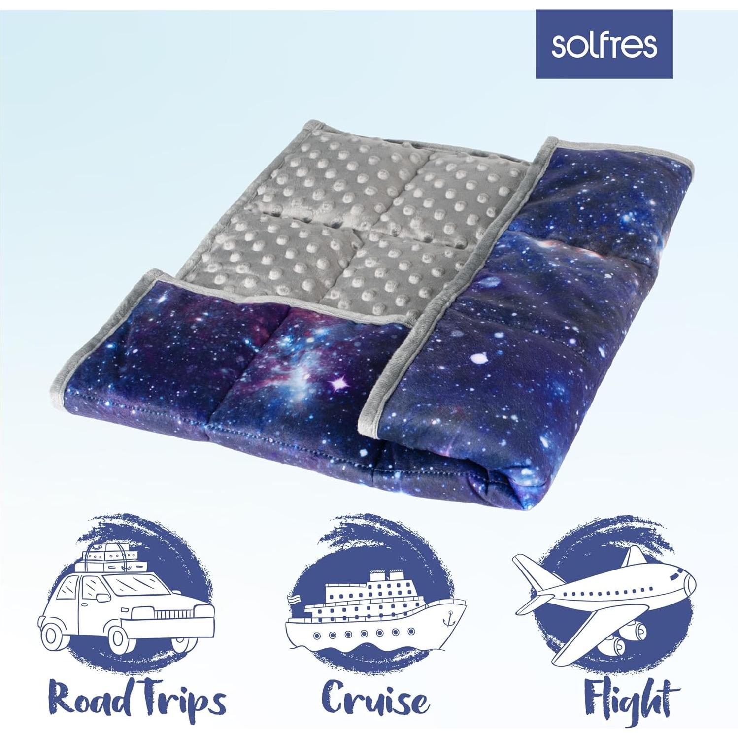 Manta de Peso Solfres 3.2kg 50x58cm Cielo Estrellado Azul