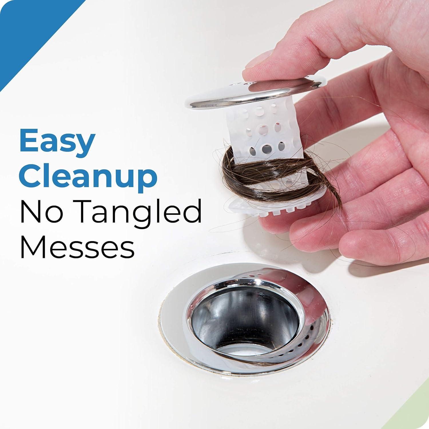 Captador de Cabello TubShroom - 2 Piezas Cromo 5.7 cm