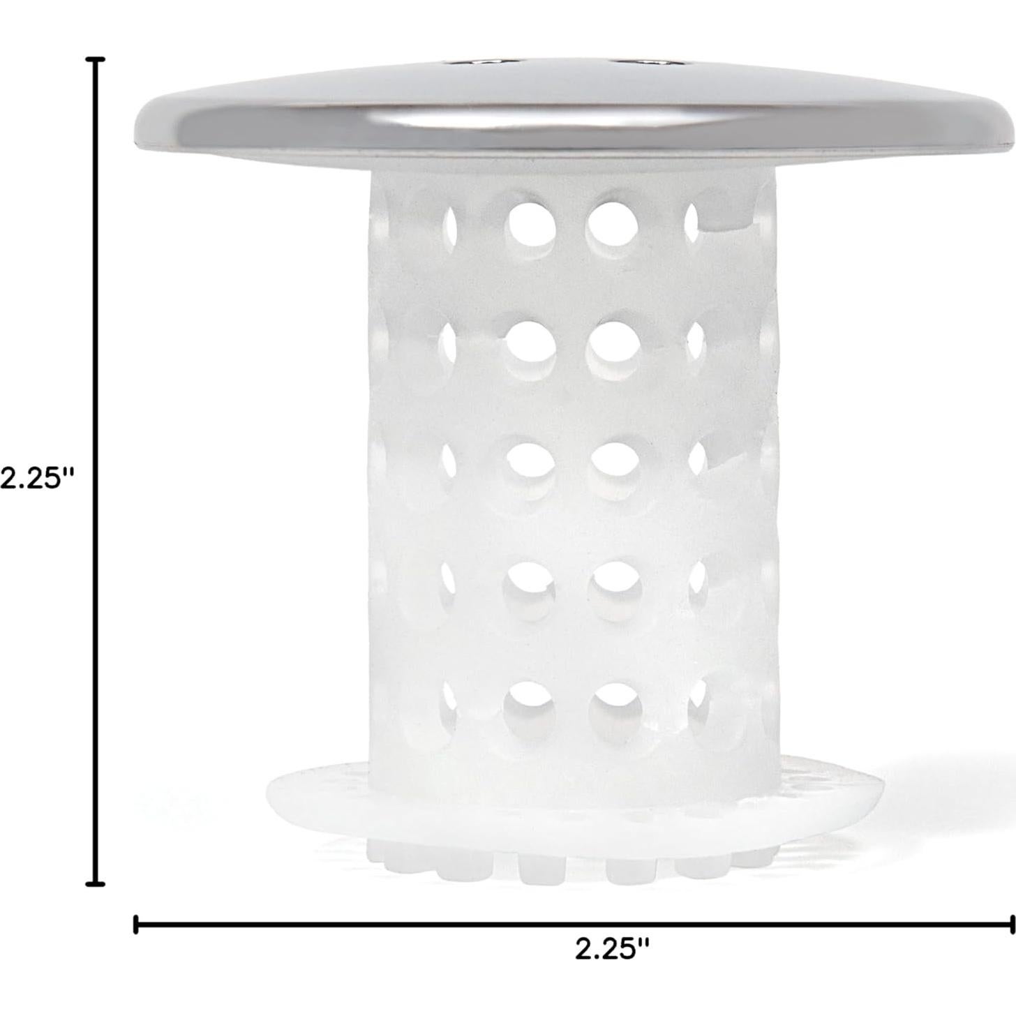 Captador de Cabello TubShroom - 2 Piezas Cromo 5.7 cm