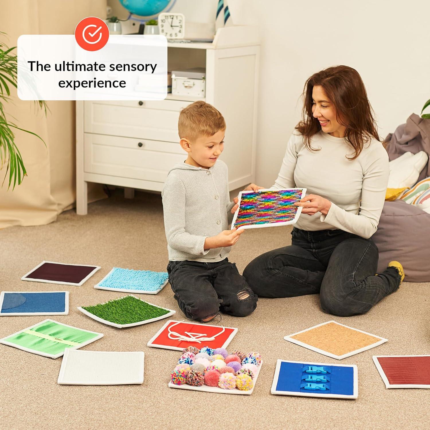 Panel Sensorial para Niños Odoxia | 12 Piezas Táctiles 25cm