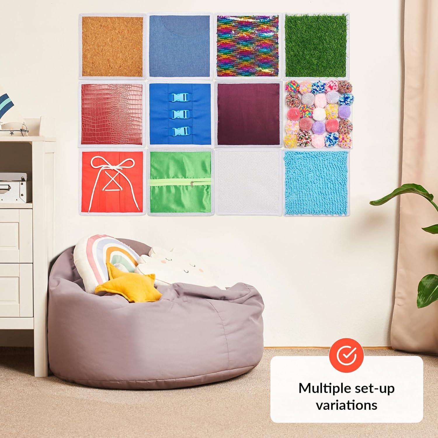 Panel Sensorial para Niños Odoxia | 12 Piezas Táctiles 25cm