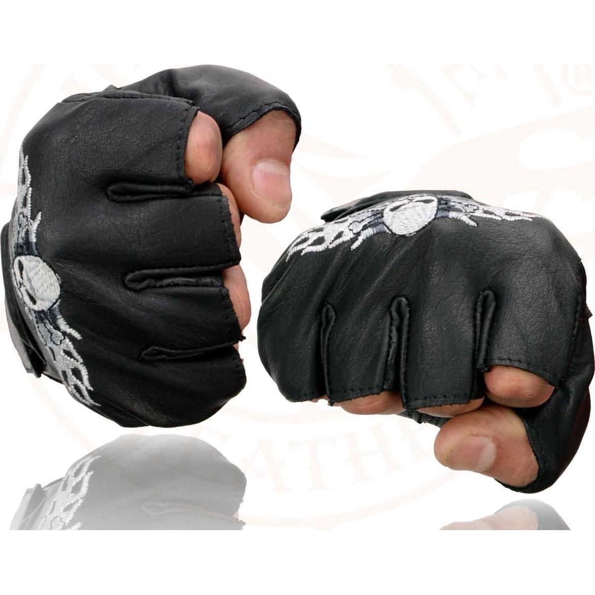 Guantes de Motocicleta Milwaukee SH353 de Cuero con Palma de Gel