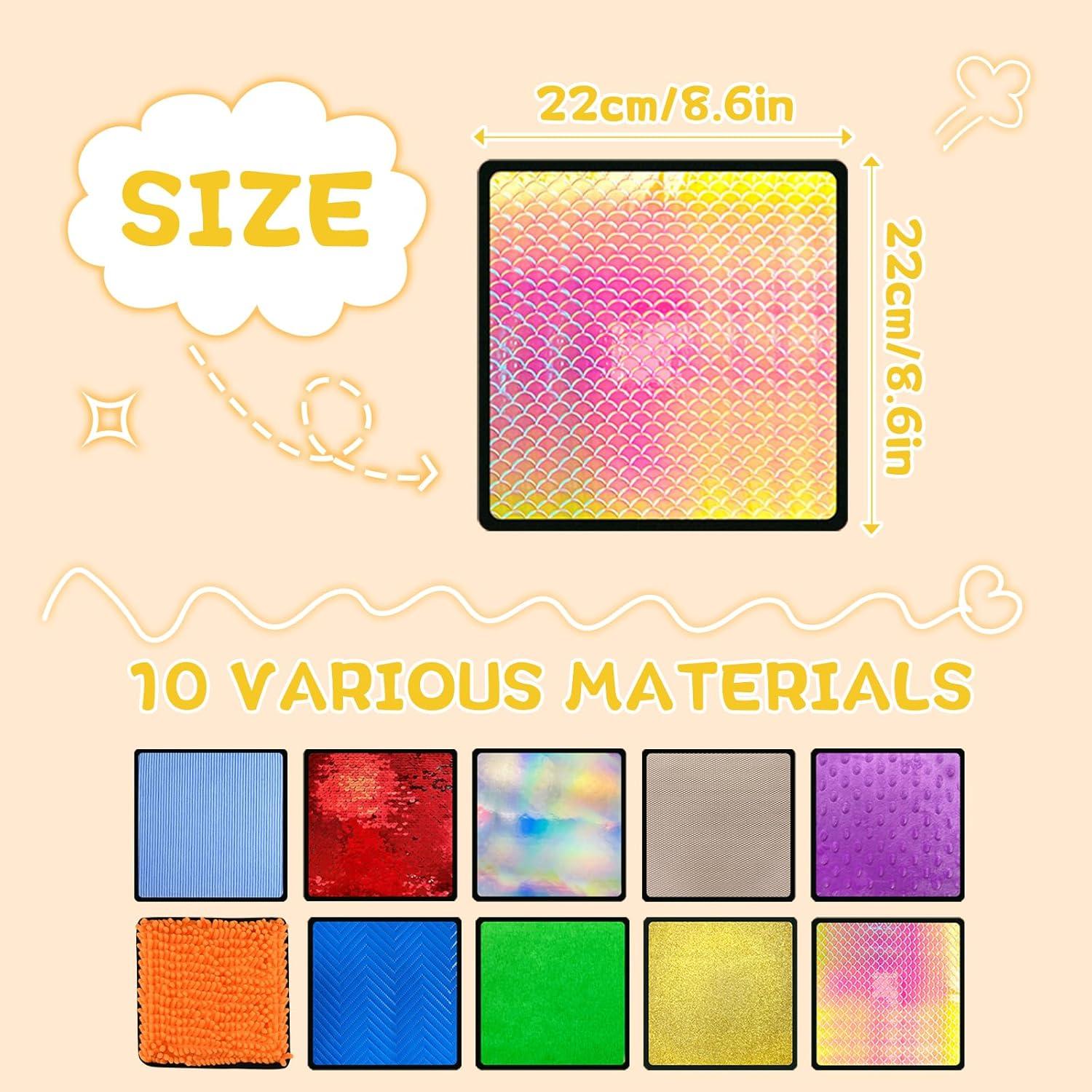 10 Alfombrillas Sensoriales Cuadradas Bouiexye 22x22cm Multicolor