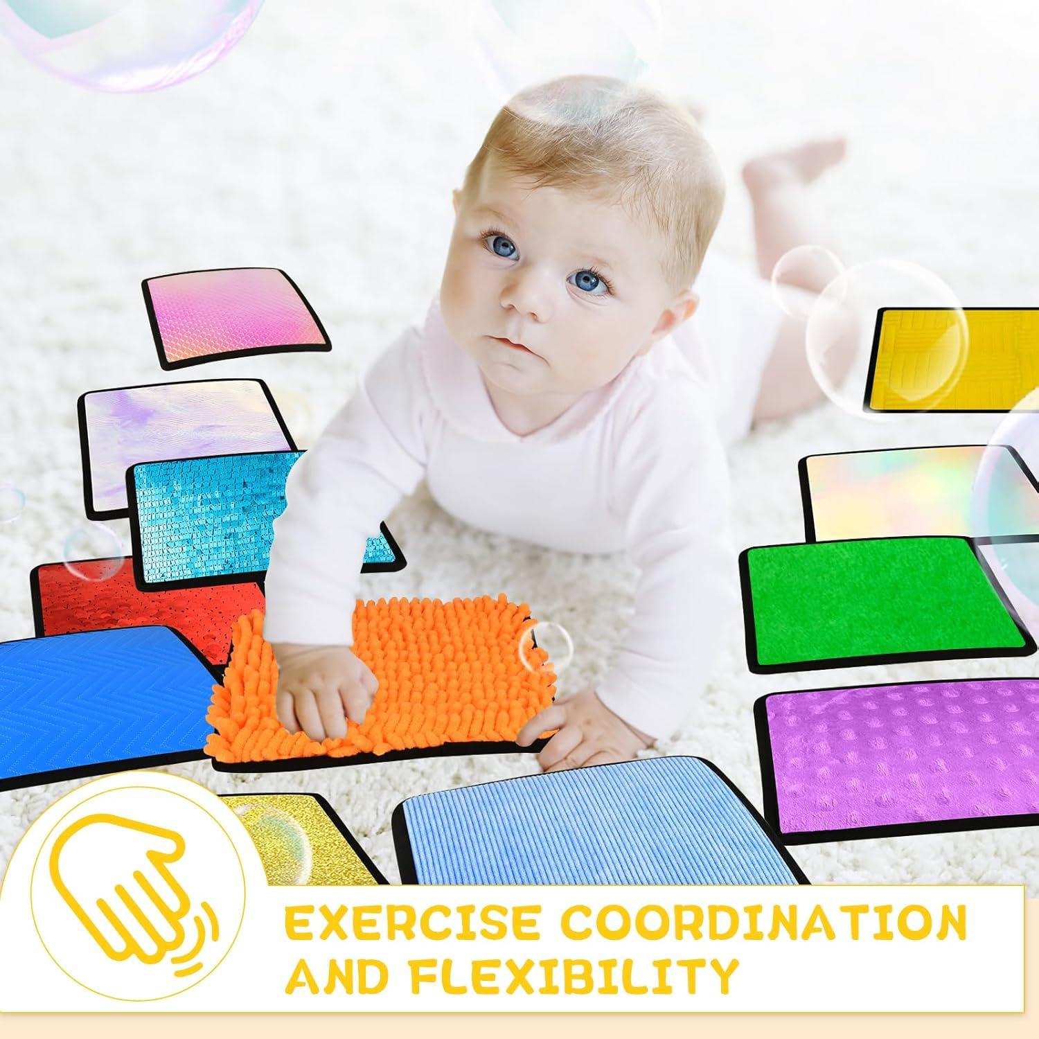 10 Alfombrillas Sensoriales Cuadradas Bouiexye 22x22cm Multicolor