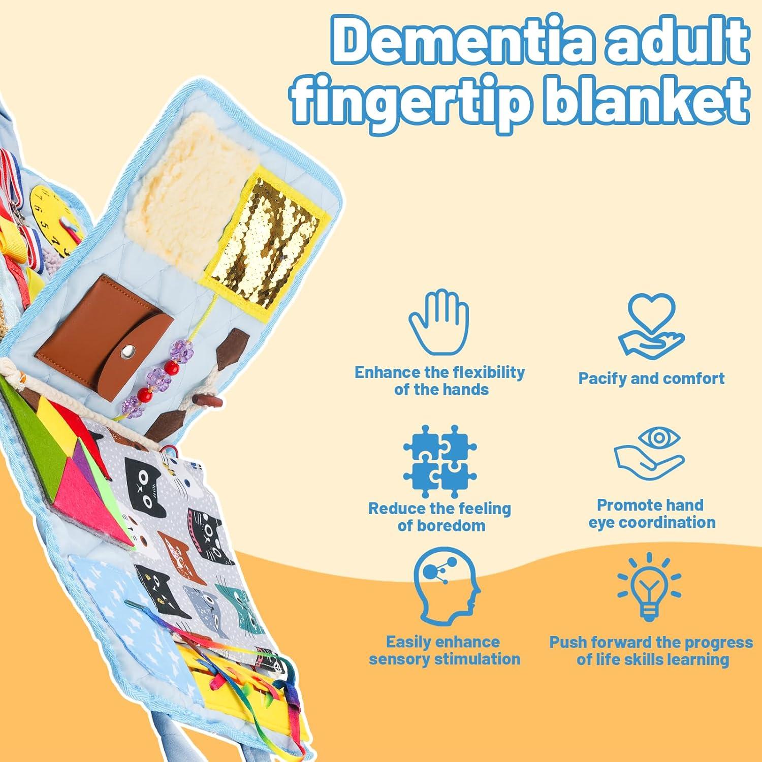 Manta Antiestrés para Demencia HNYG 56x28 cm Actividades