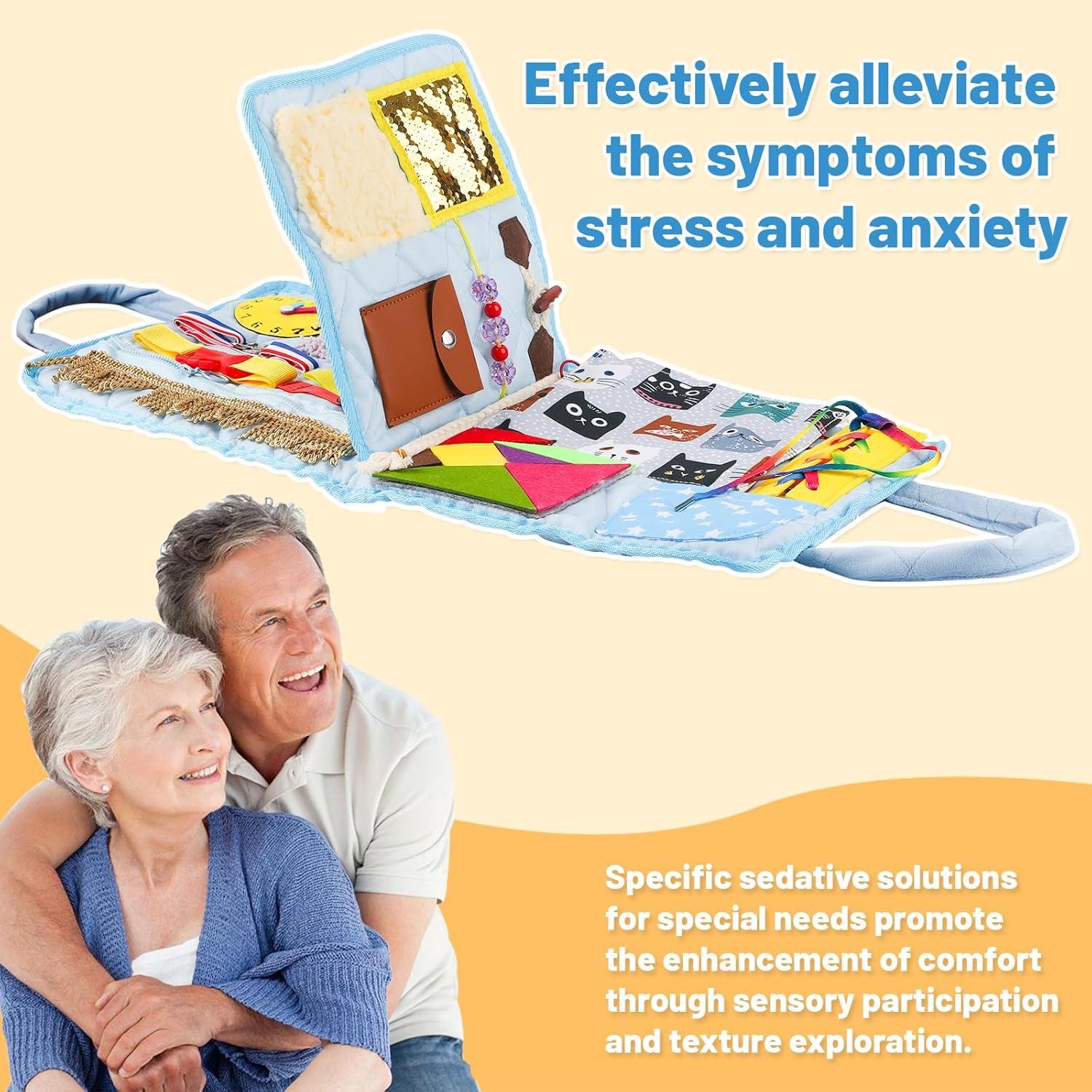 Manta Antiestrés para Demencia HNYG 56x28 cm Actividades