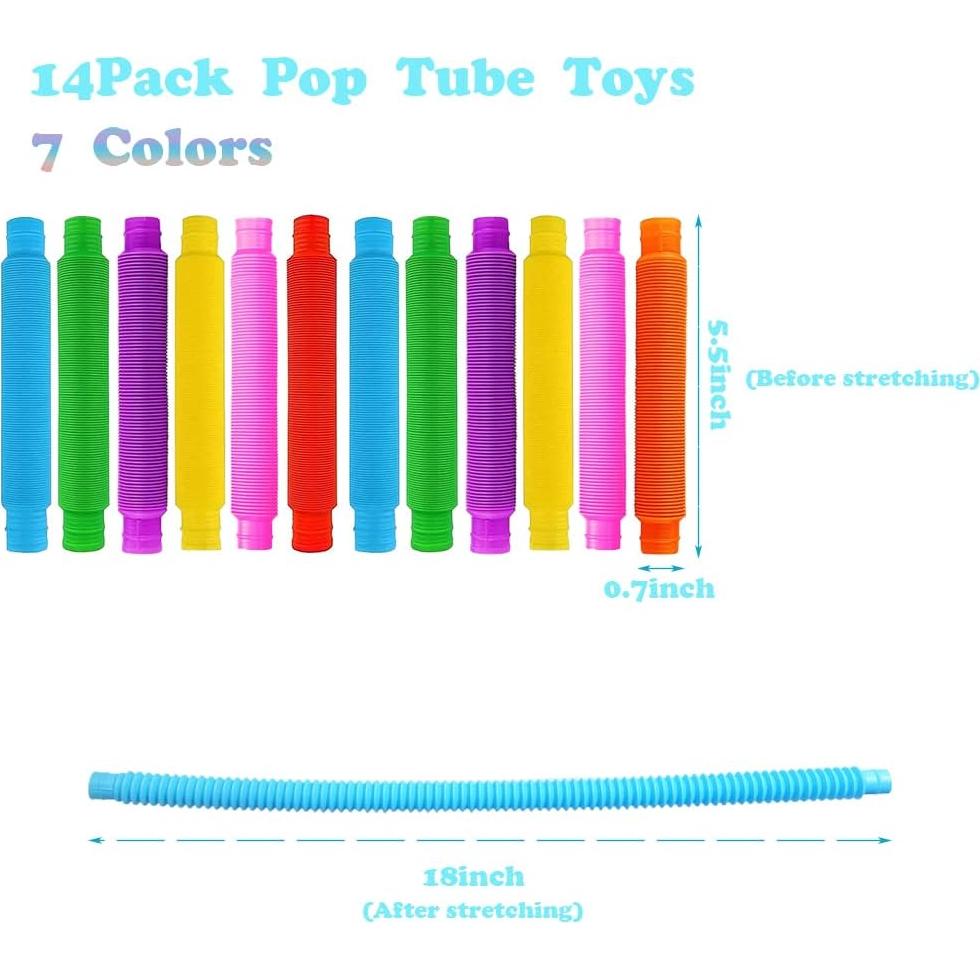 Paquete de 14 Tuberías Pop Antiestrés Rifang - Juguetes Sensoriales