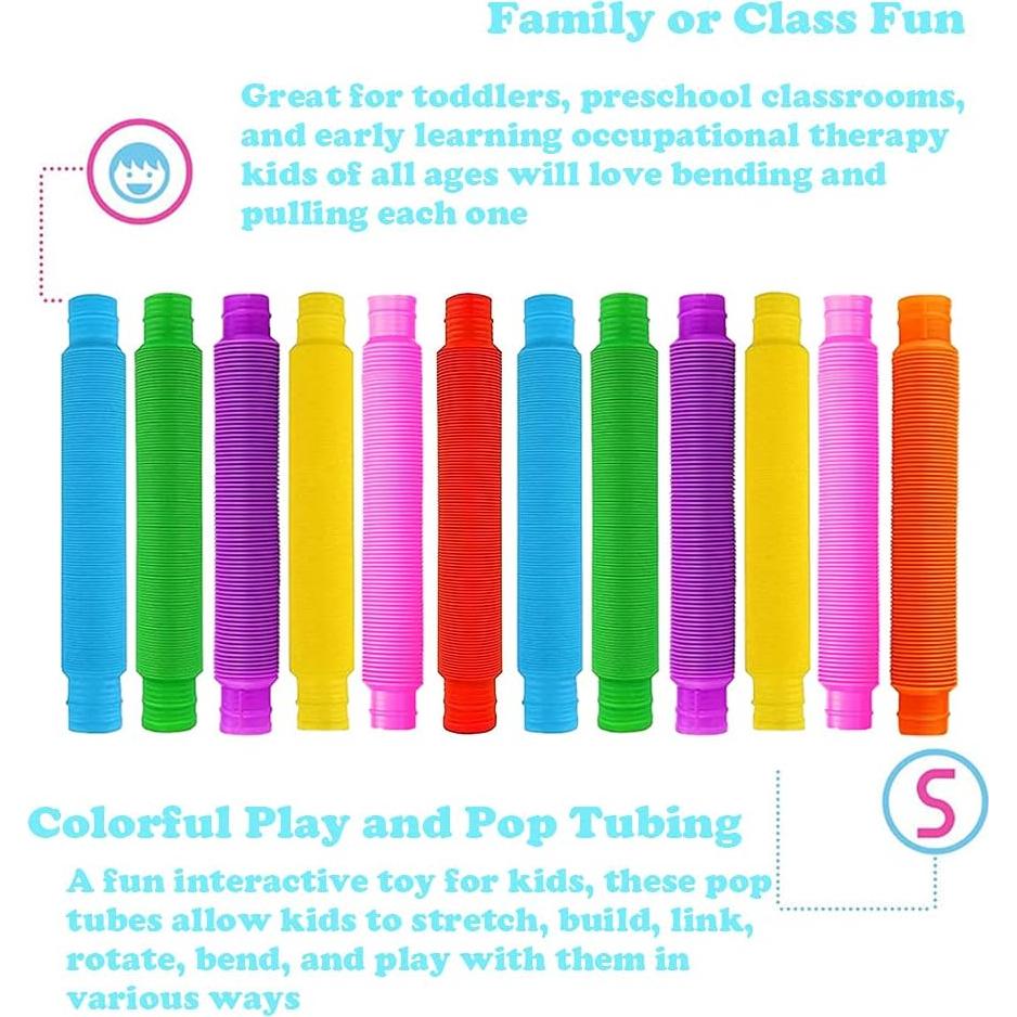 Paquete de 14 Tuberías Pop Antiestrés Rifang - Juguetes Sensoriales