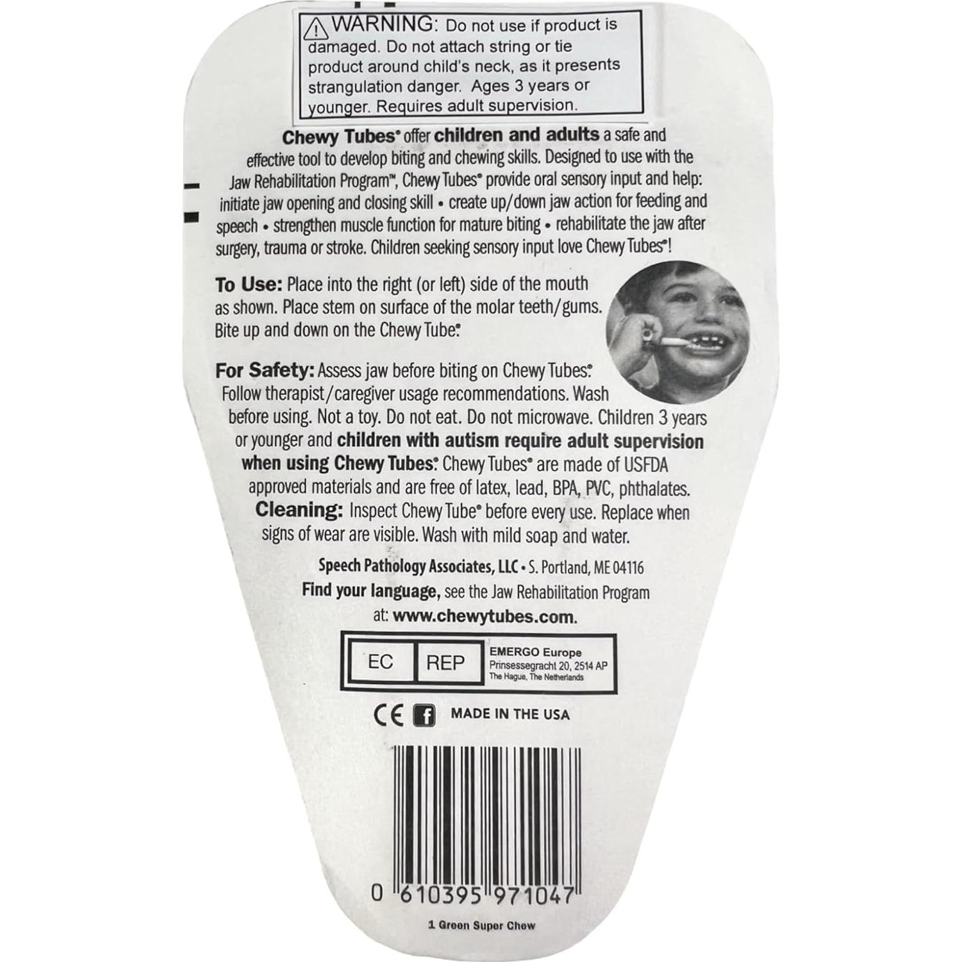 Chewy Tubes Super Chew Verde - Silicona Lavable 10g