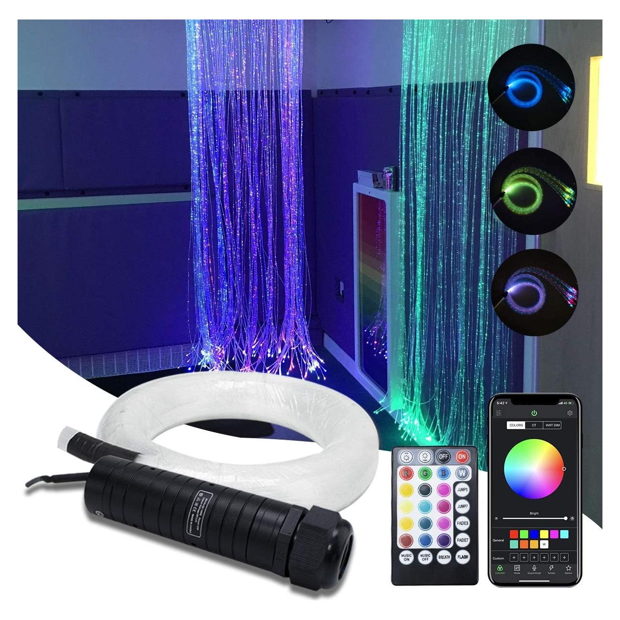 Kit de luces de cortina de fibra óptica RGBW AMKI 6W 2m