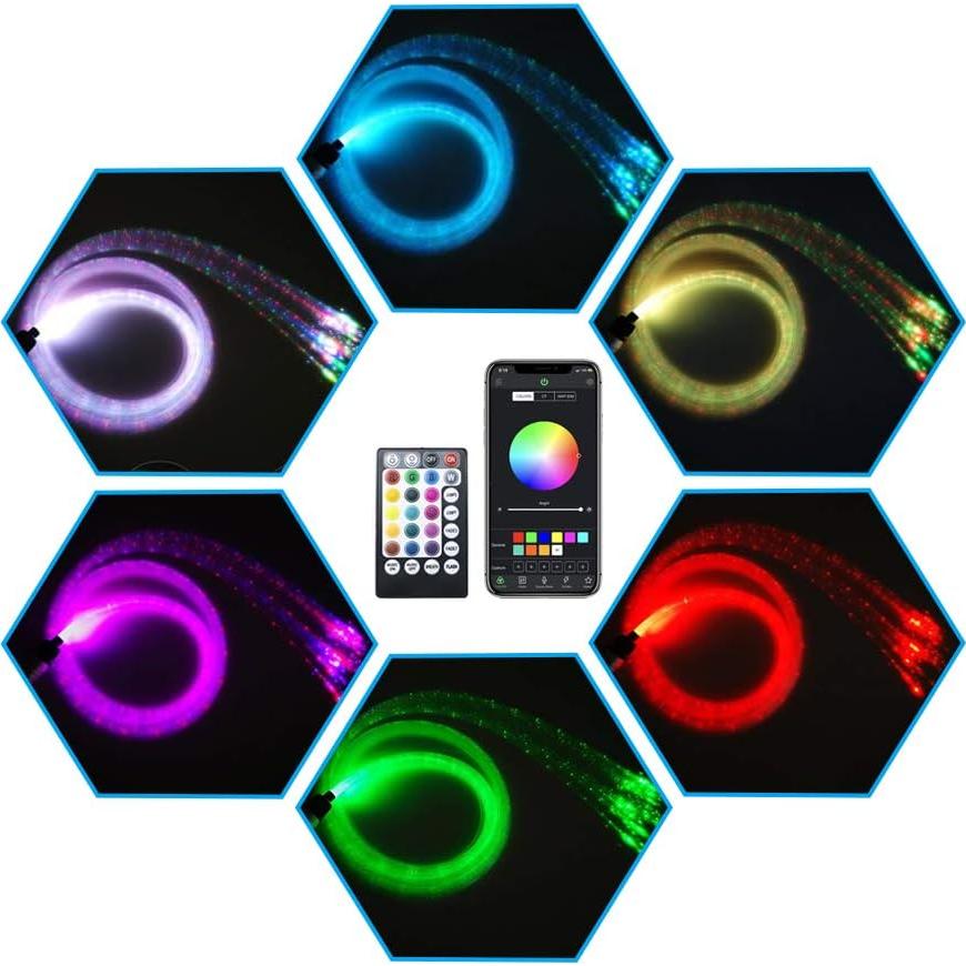 Kit de luces de cortina de fibra óptica RGBW AMKI 6W 2m