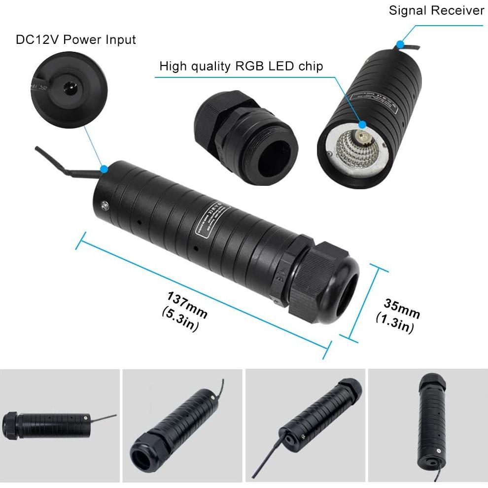 Kit de luces de cortina de fibra óptica RGBW AMKI 6W 2m