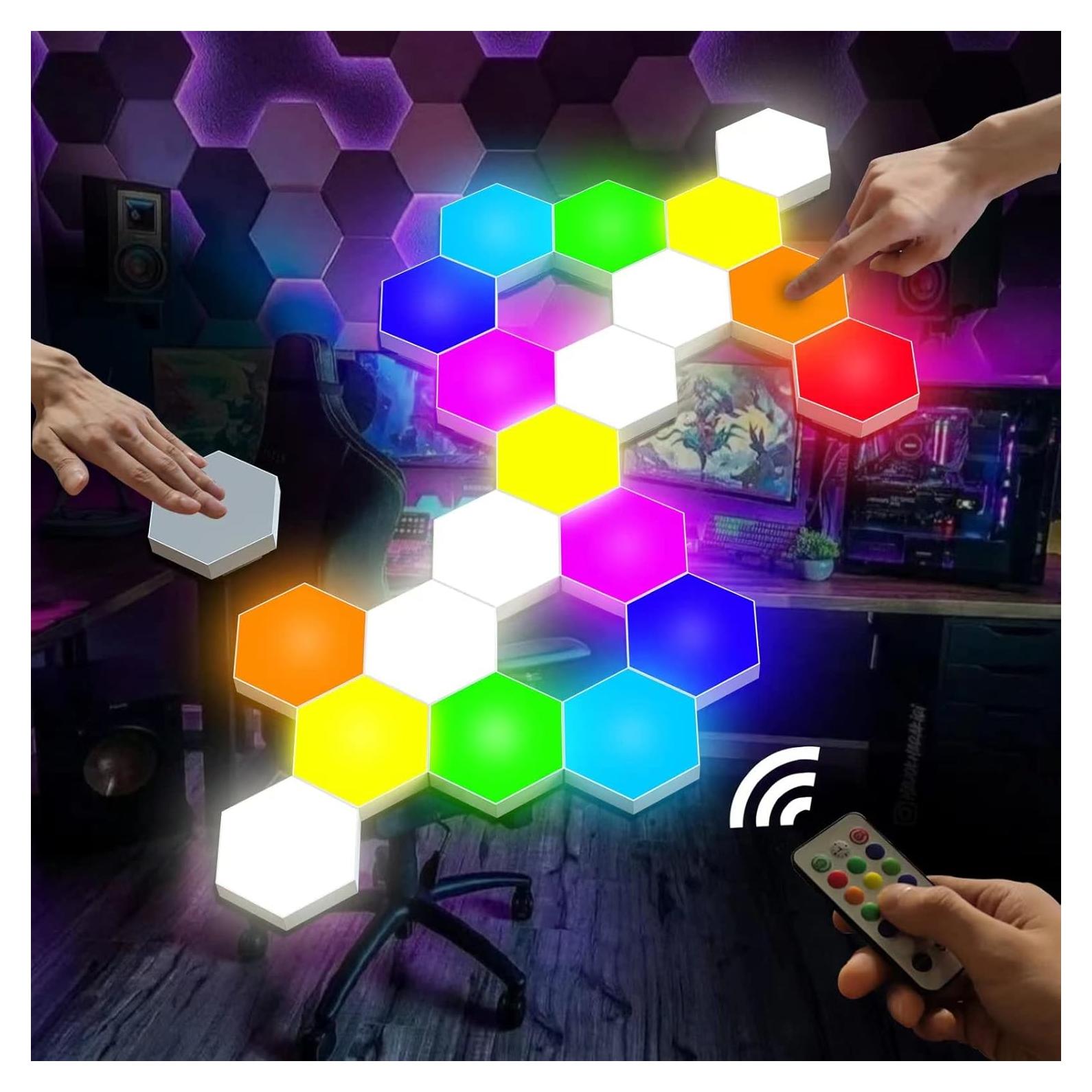 Luces LED Hexagonales Vcwtty con Control Remoto - 6 Pack RGB