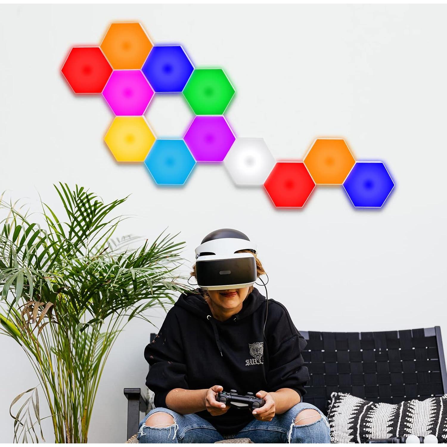 Luces LED Hexagonales Vcwtty con Control Remoto - 6 Pack RGB