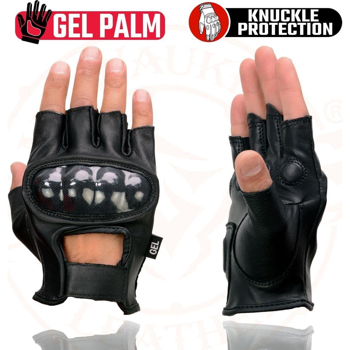 Guantes sin dedos Milwaukee Leather para hombres - Cuero