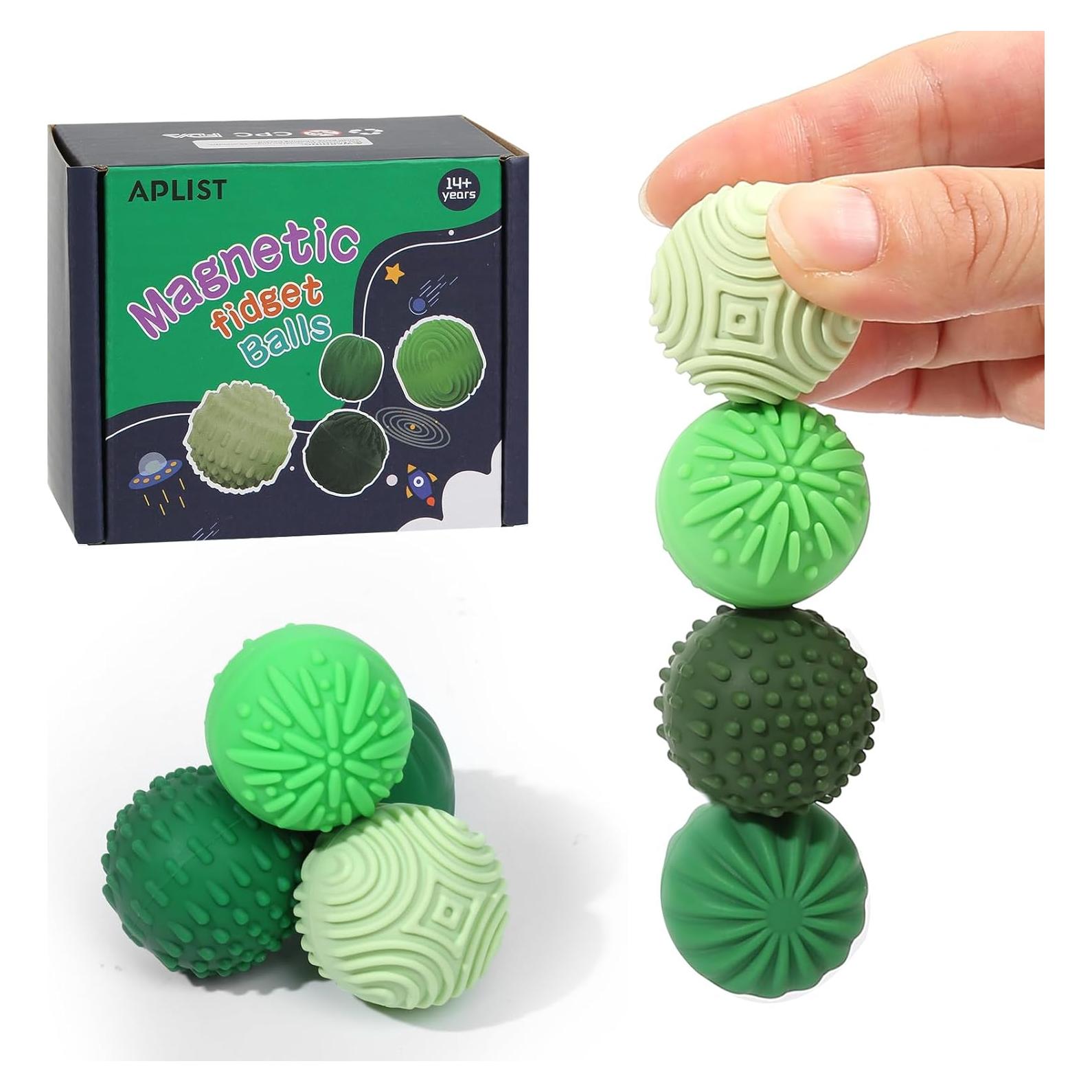 Bolas Magnéticas de Silicona Longcheng - Juguetes Sensoriales 4 Piezas