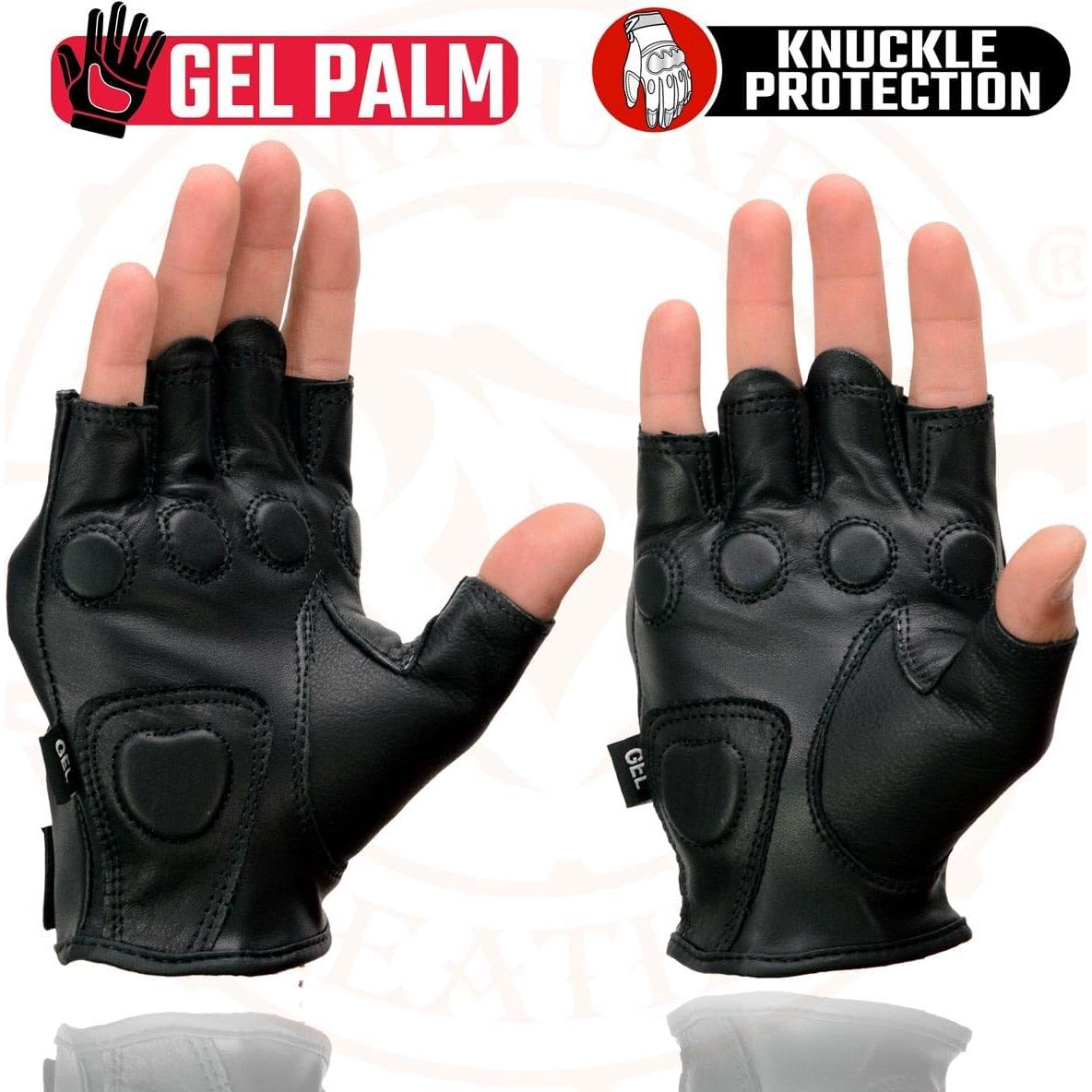 Guantes sin dedos Milwaukee Leather para hombres XL