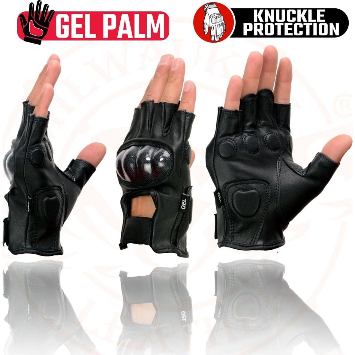 Guantes sin dedos Milwaukee Leather para hombres XL