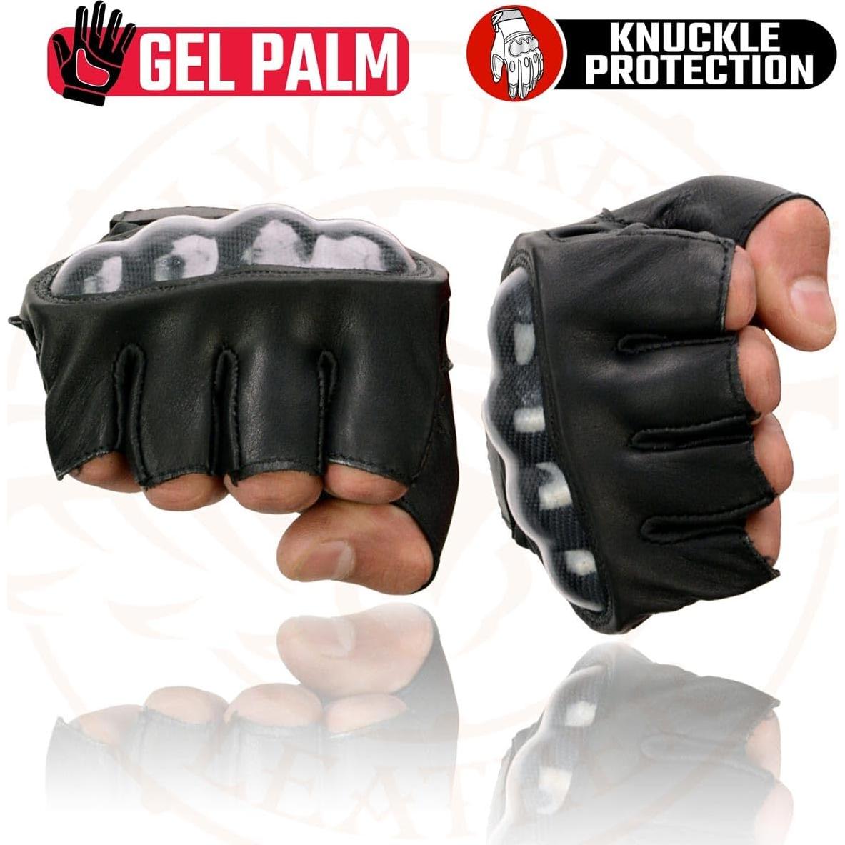 Guantes sin dedos de cuero Milwaukee Leather para hombres