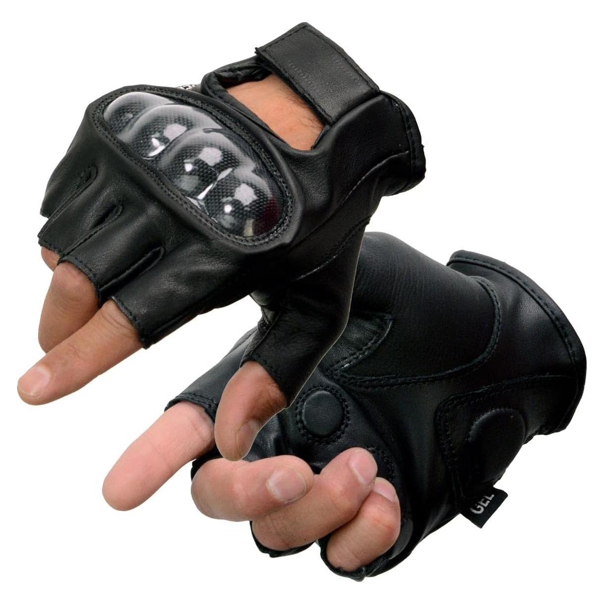 Guantes sin dedos de cuero Milwaukee Leather MG7555-BLK