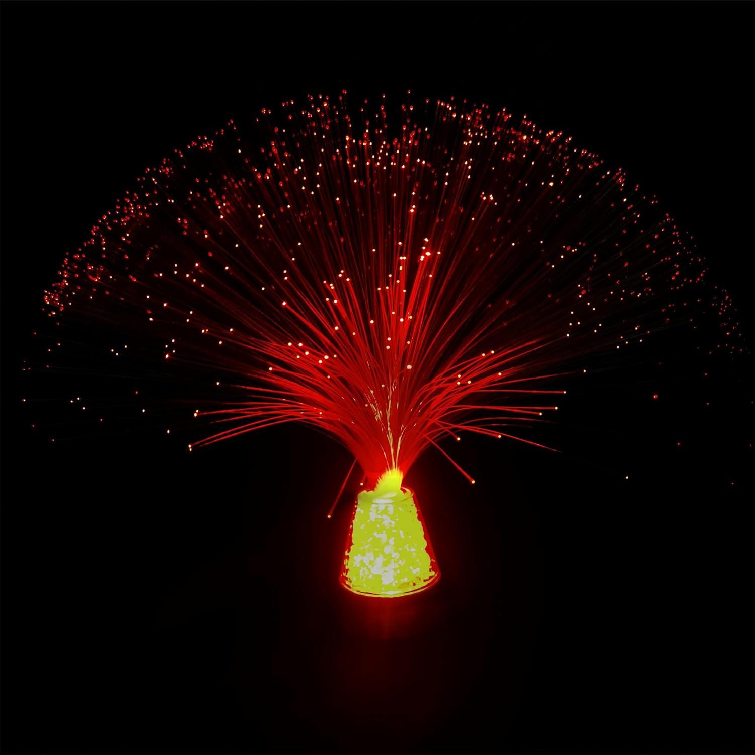 Lámpara de fibra óptica JALORDE 33cm con base de cristales