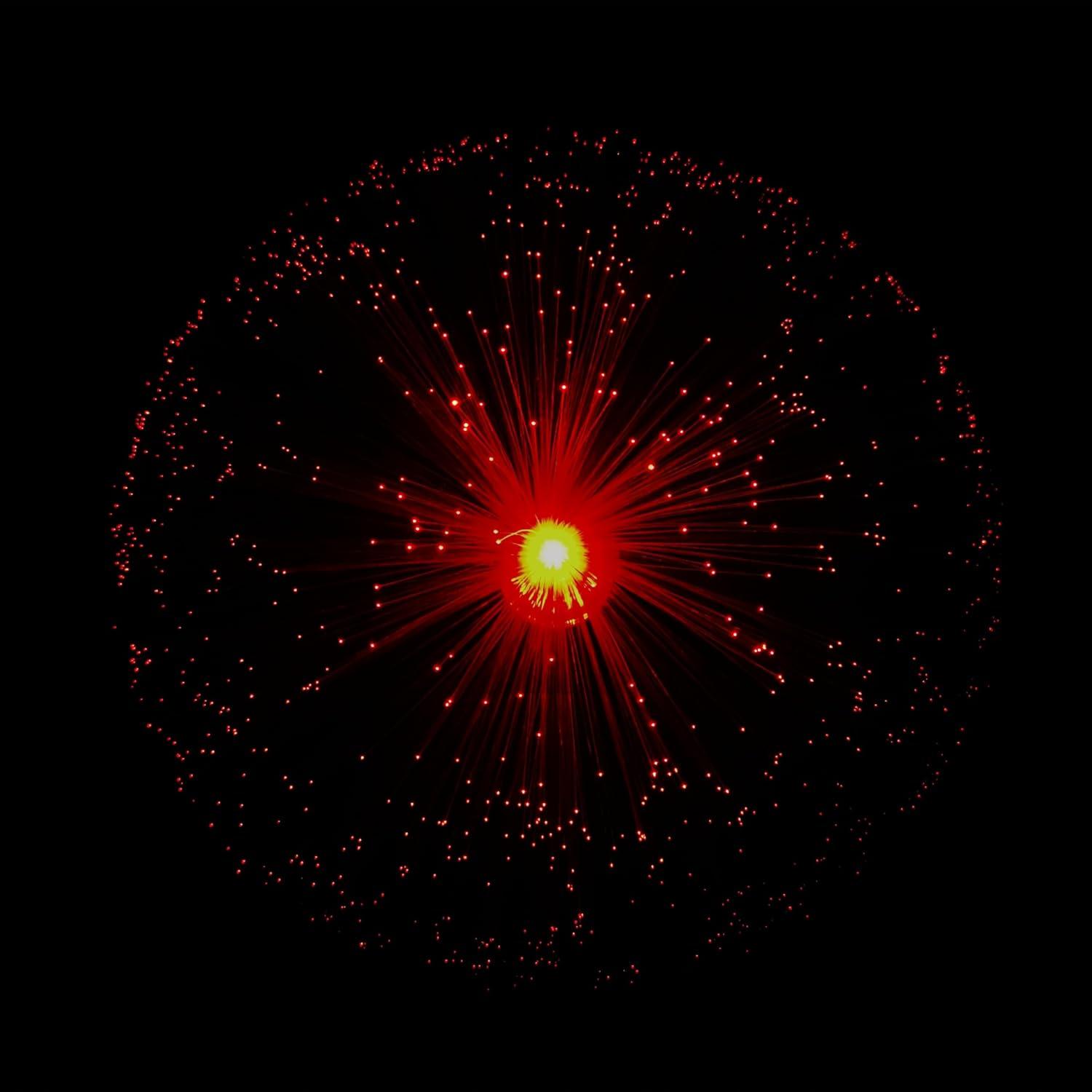 Lámpara de fibra óptica JALORDE 33cm con base de cristales