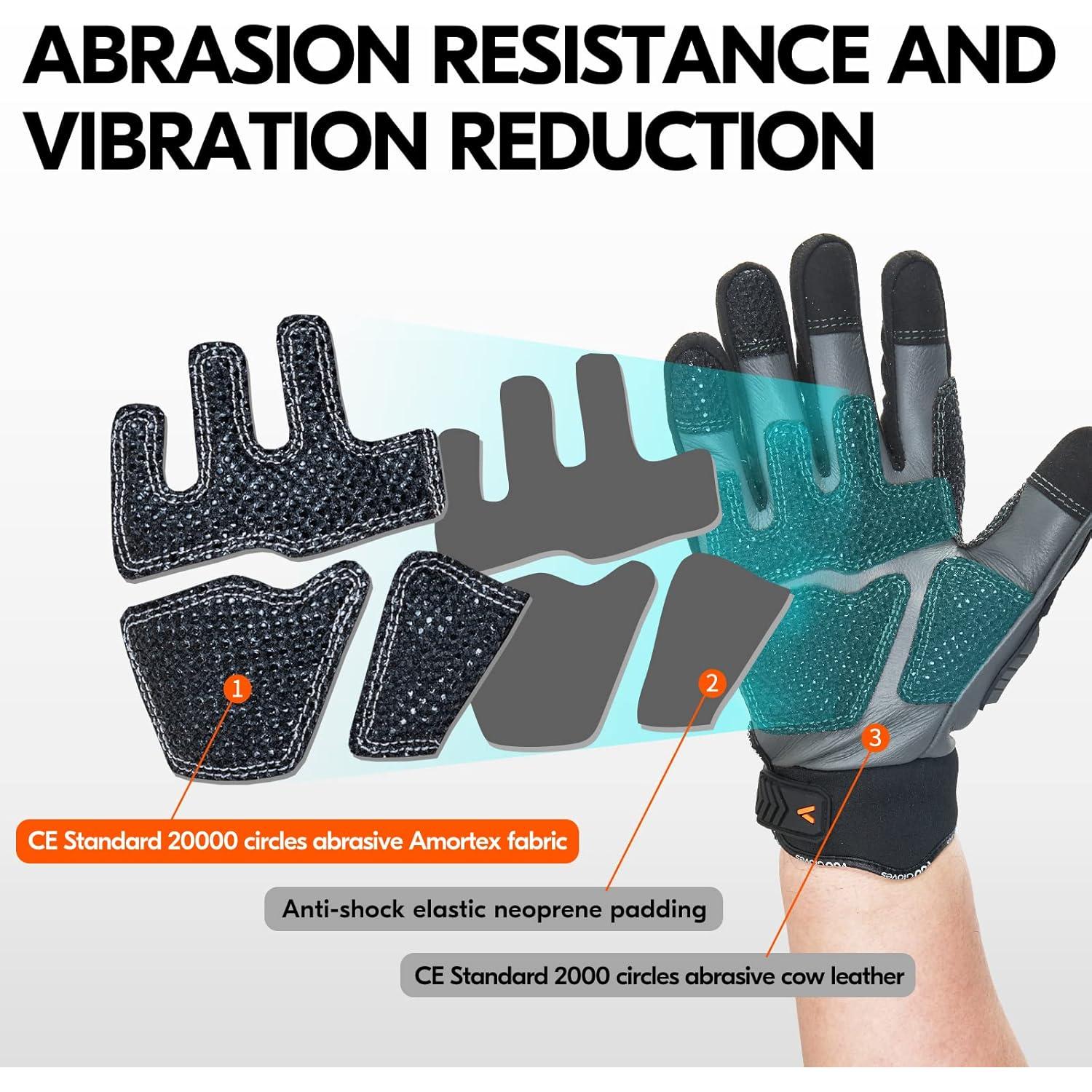 Guantes de Trabajo Vgo CA7722WR de Cuero Resistente