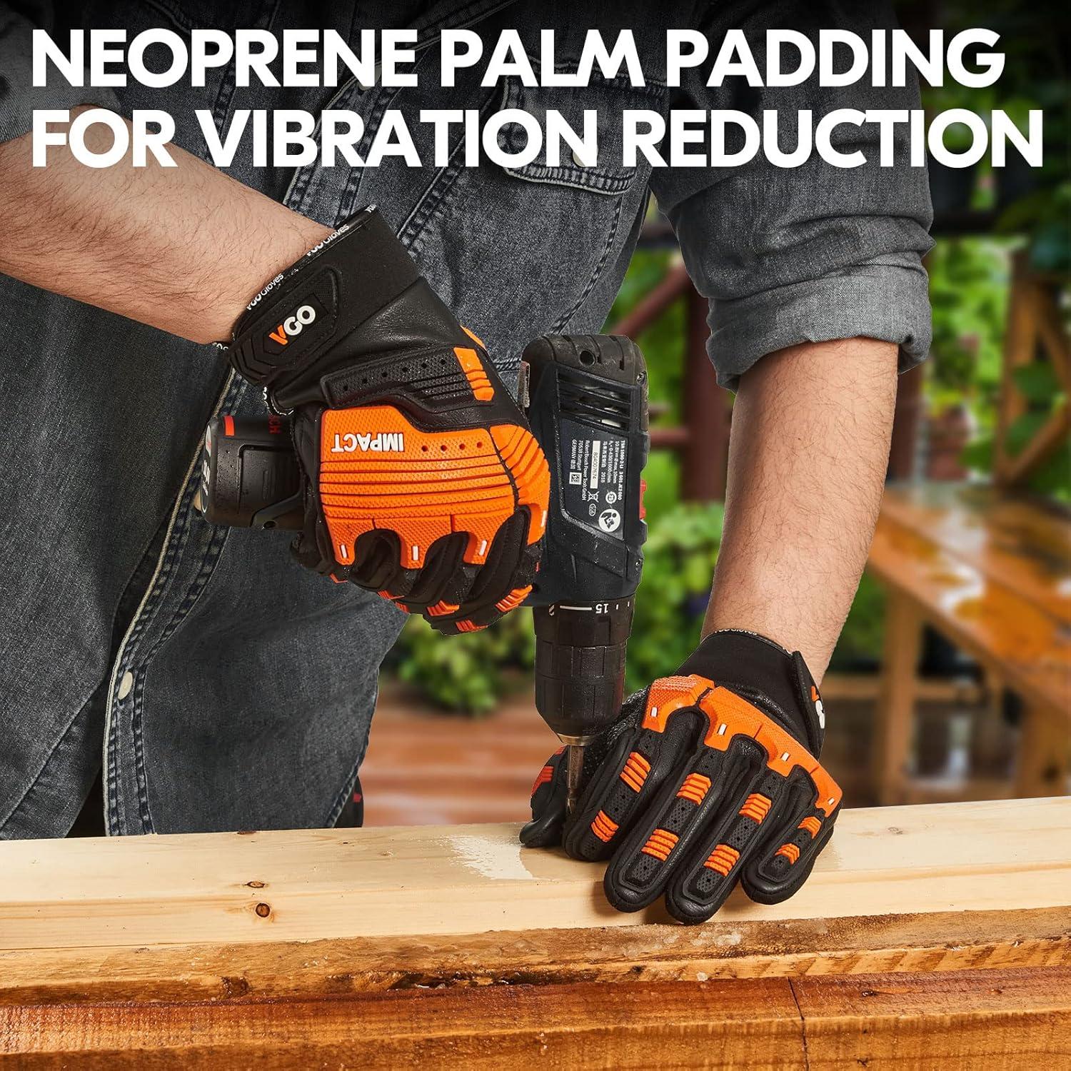 Guantes de Trabajo Vgo 1 Par de Cuero Resistente al Agua