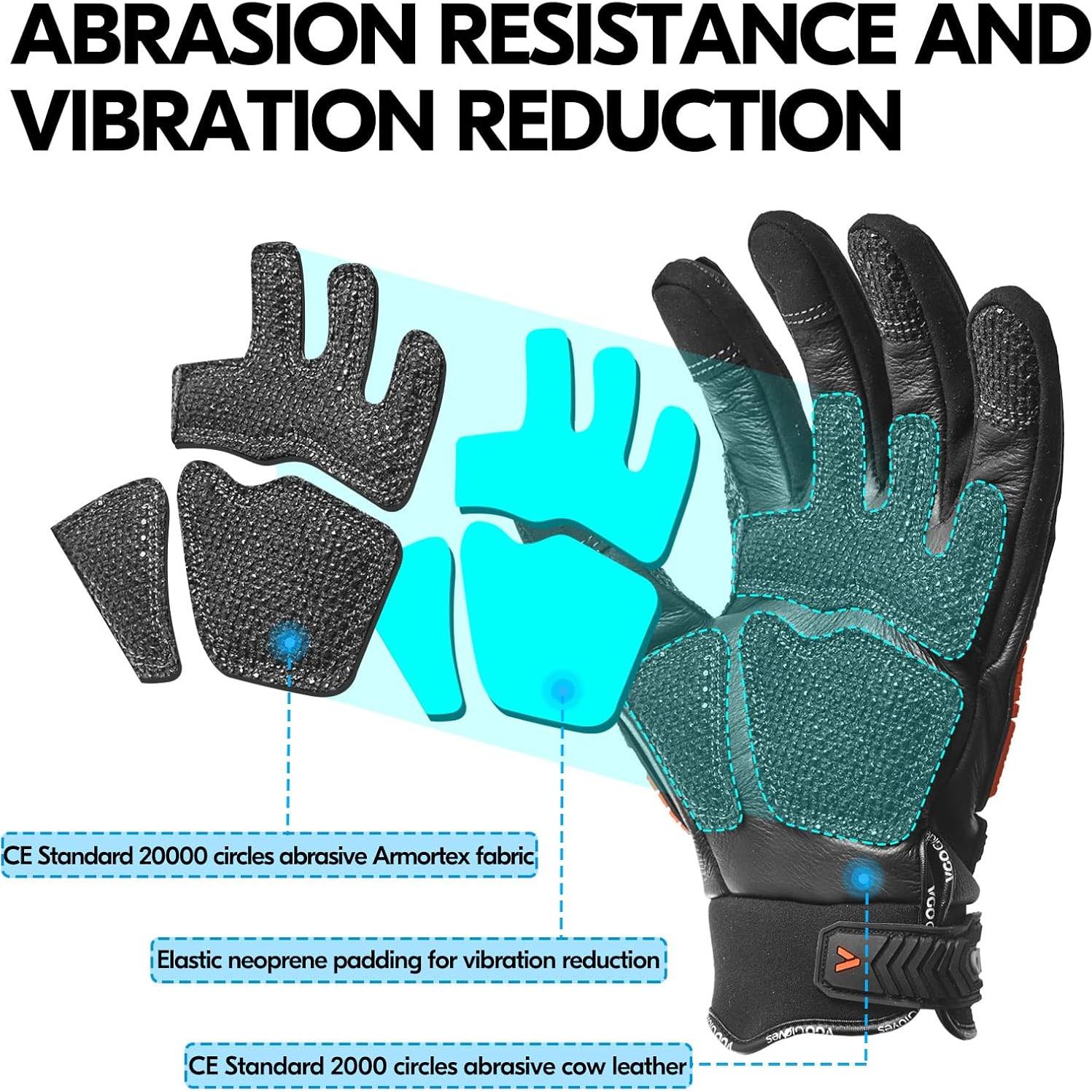 Guantes de Trabajo Vgo CA7722WR de Cuero Resistente al Agua
