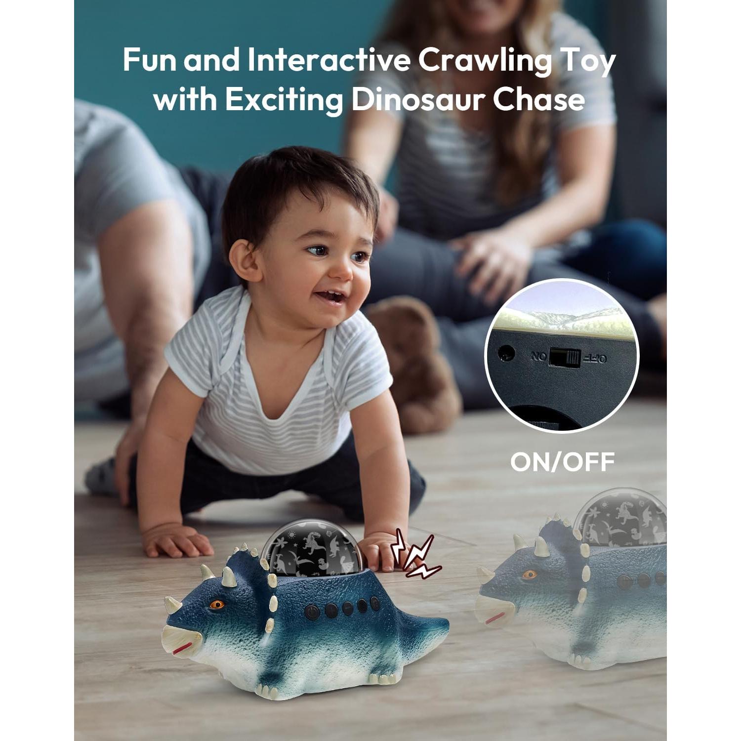 Proyector de Luz Nocturna Dinosaurio Beslike - 8 Colores, 14 Sonidos