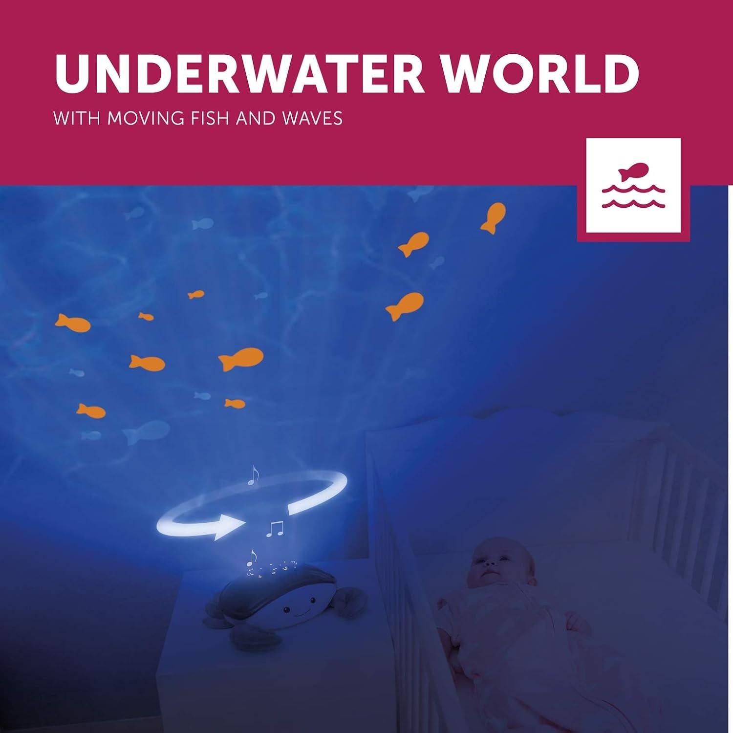 Proyector Nocturno Zazu Kids Cody Cangrejo LED Oceánico