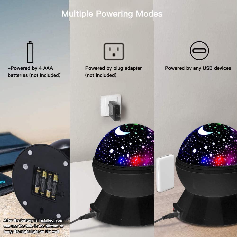 Proyector de Estrellas ANTEQI Luz Nocturna 15 cm Negro