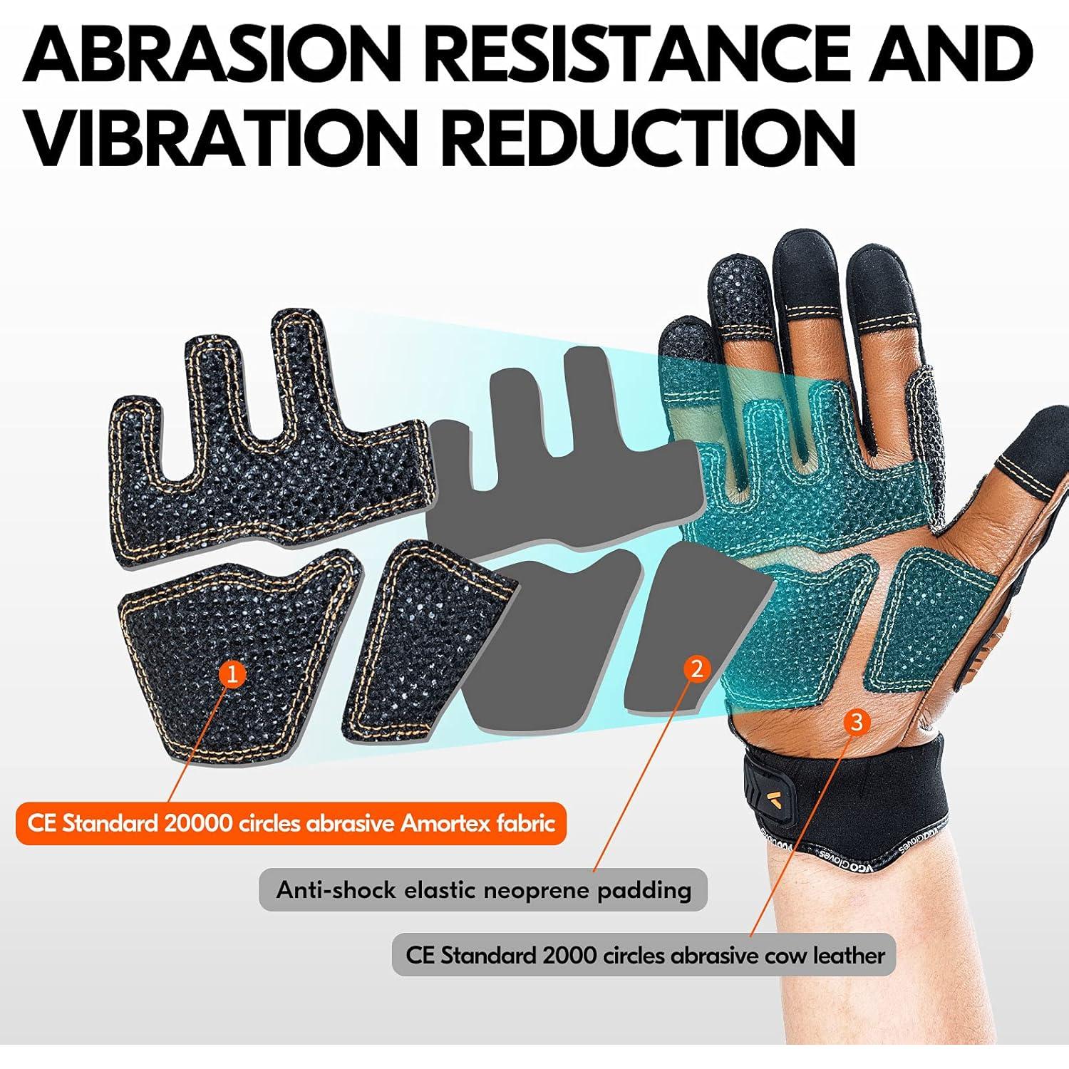 Guantes de Trabajo Vgo CA7722WR de Cuero Resistente al Agua