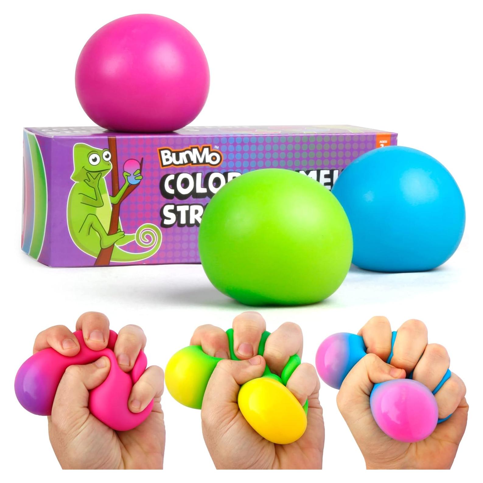 Bolas de Estrés BunMo 3pk - Juguetes Fidget Suaves para Niños