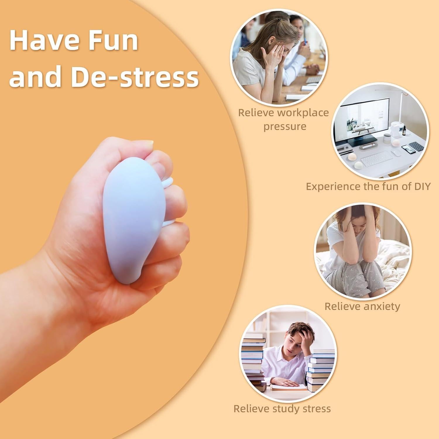 Paquete de 6 Pelotas Antiestrés Chicooan - 3 Texturas