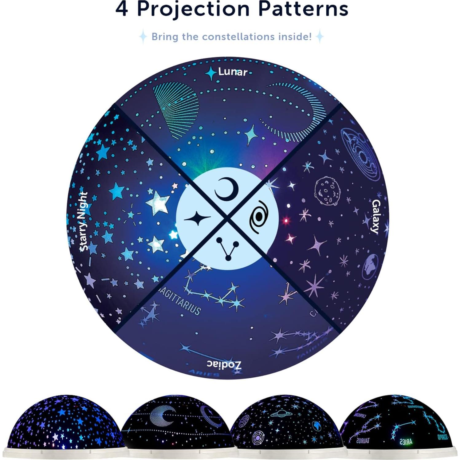 Proyector Espacial LED GLOBE 13766 Luz Nocturna 4 Patrones