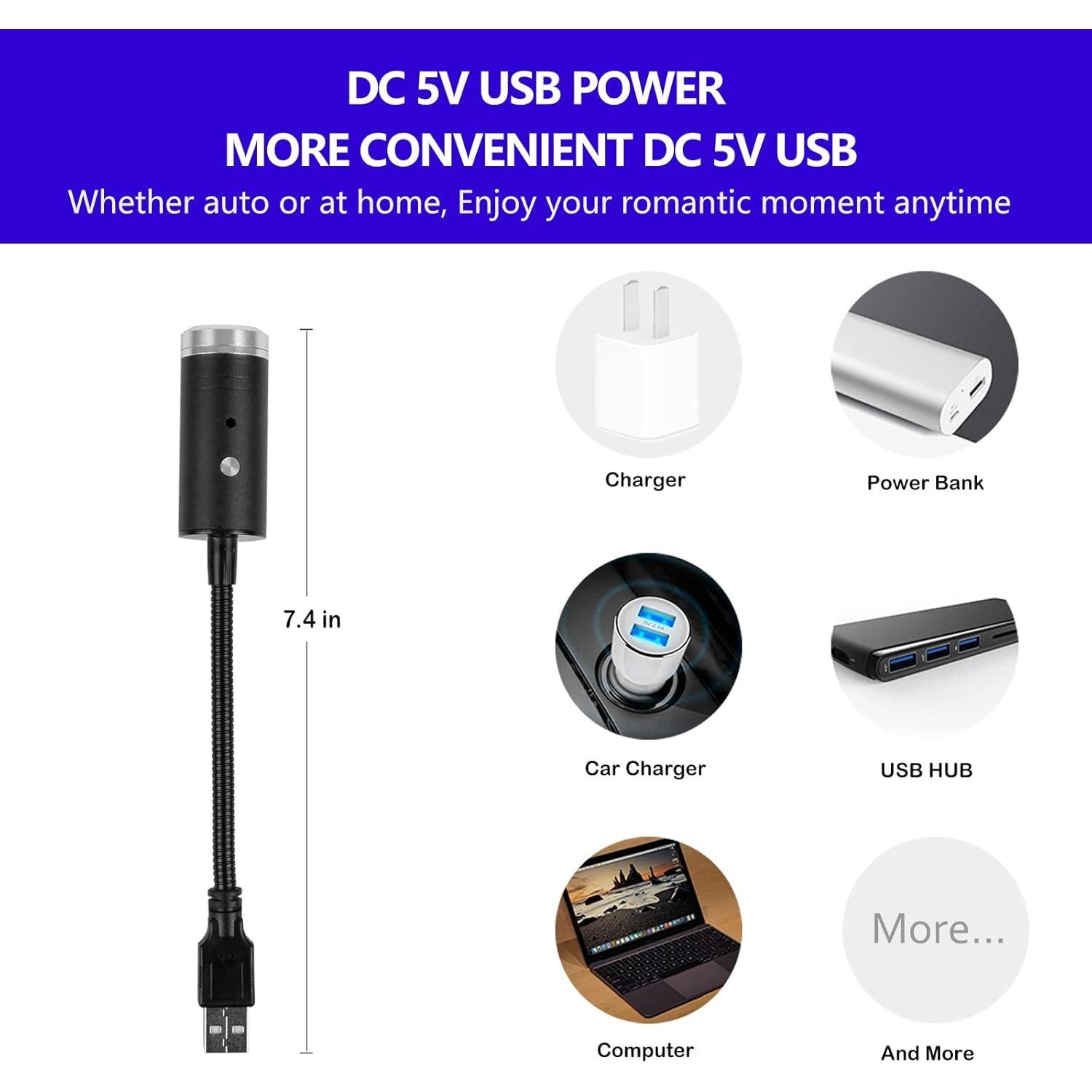 Proyector Luz Nocturna Aevdor Estrella 9 Modos 24 Efectos