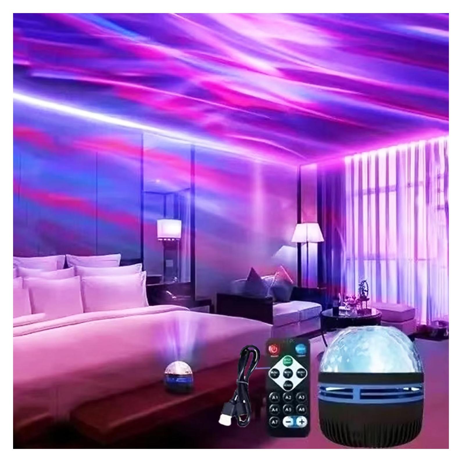 Proyector 2-en-1 Luces del Norte y Olas Wioilyoy - 14 Efectos LED