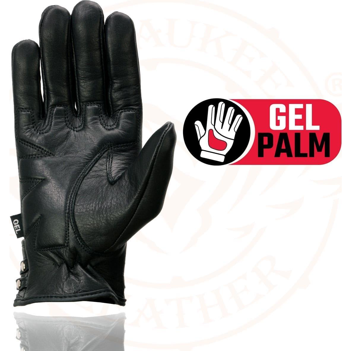 Guantes de moto de cuero negro Milwaukee Leather MG7765 mujer