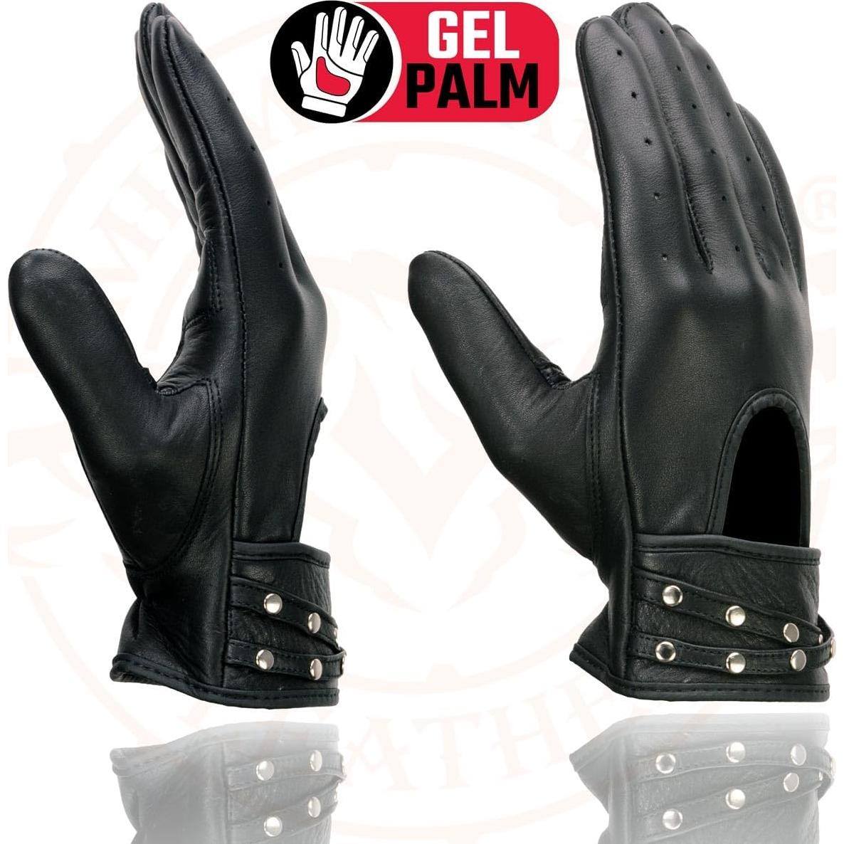 Guantes de moto Milwaukee Leather MG7765 mujer cuero negro