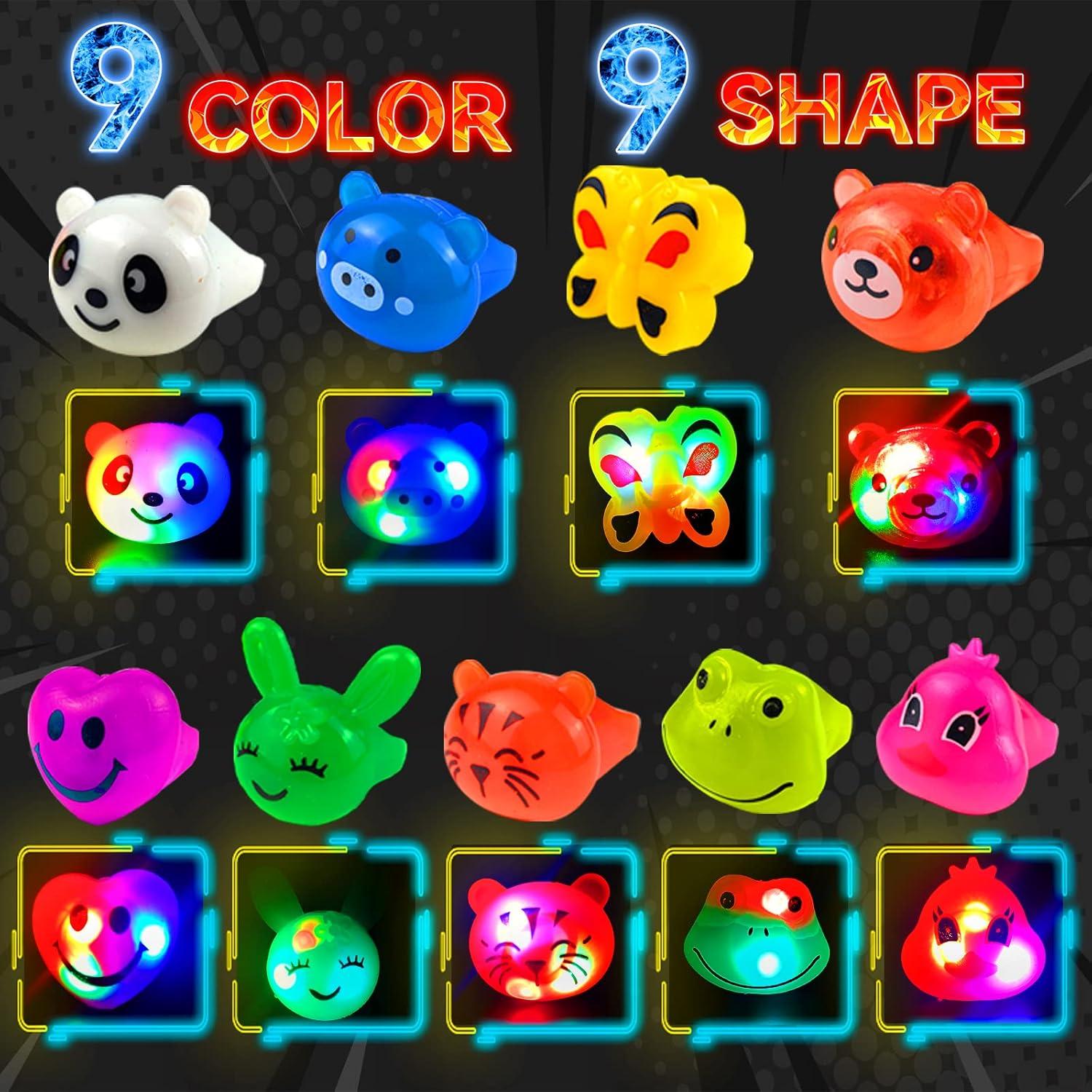 Anillos Luminosos Bumpy Wakestar - 24 Piezas para Fiesta