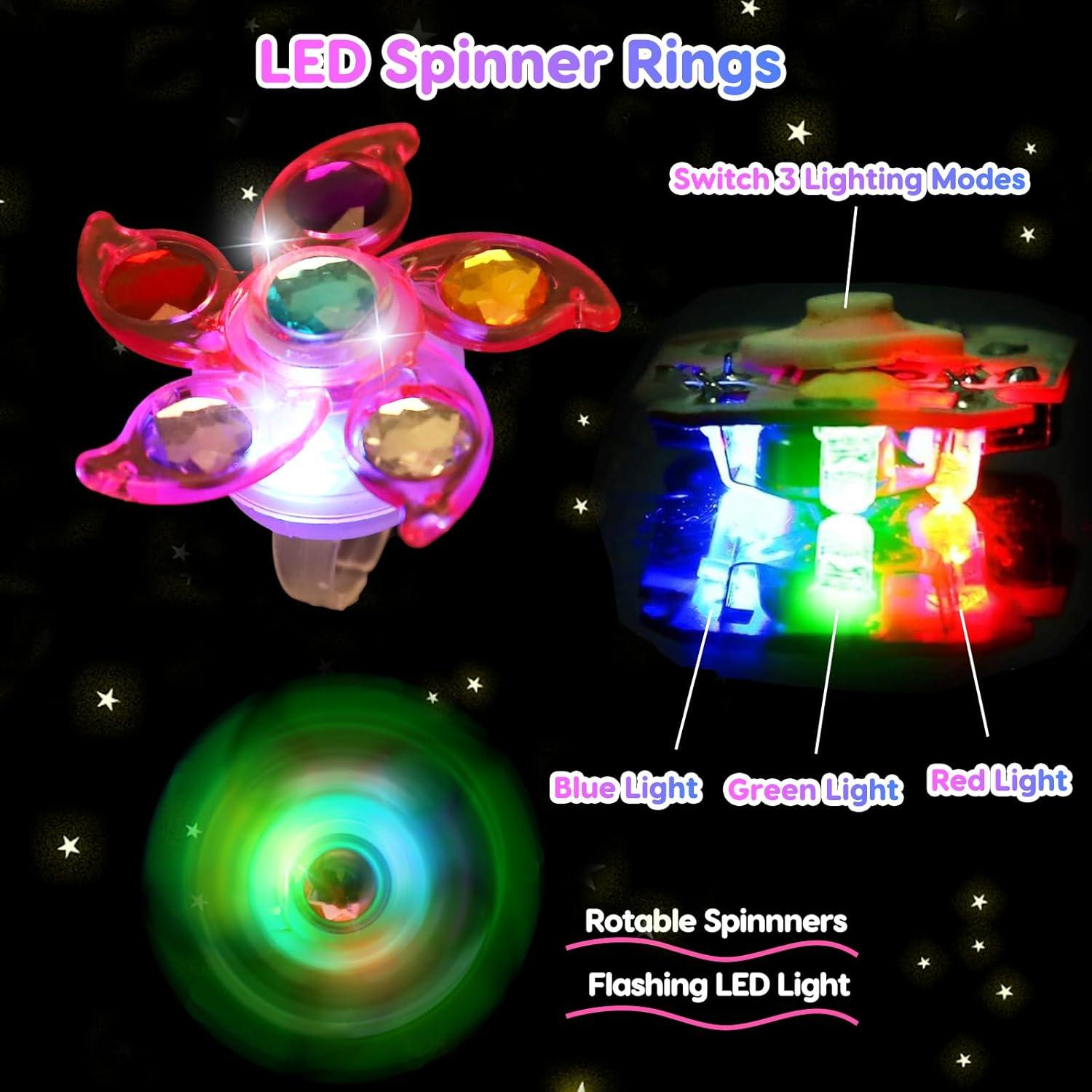 24 Anillos Giratorios LED Iluminados Thremhoo para Niños
