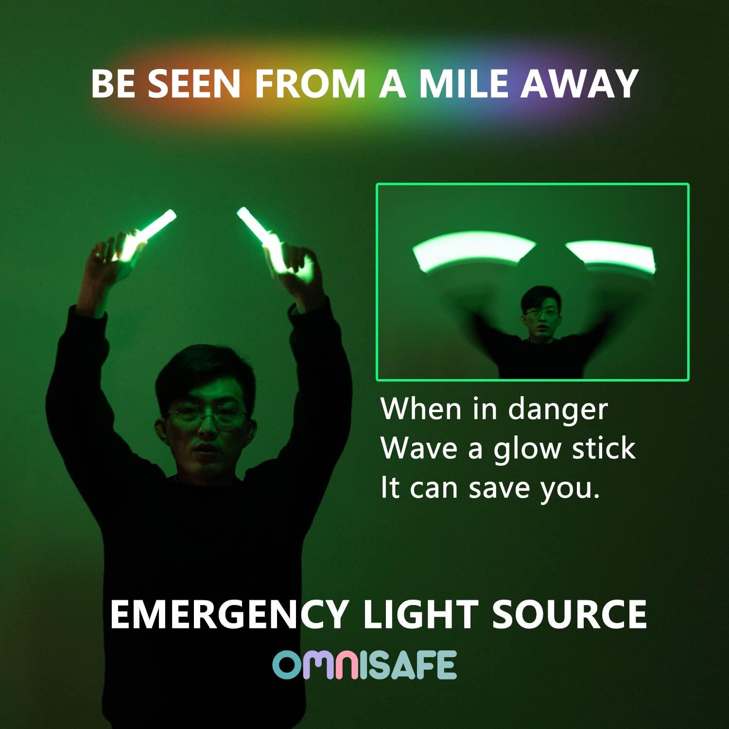 96 Palos de Luz Brillantes OMNISAFE 15 cm para Fiestas y Emergencias