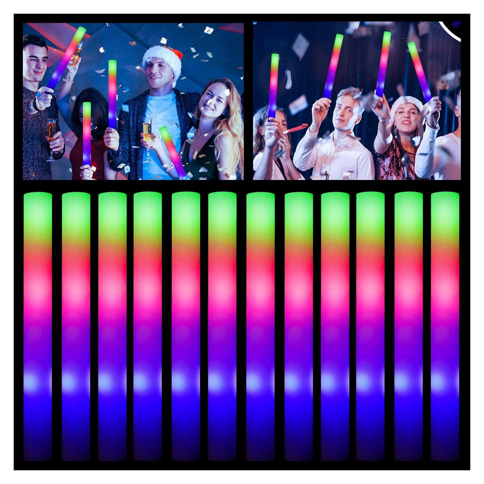 Bastones de Espuma LED ColorHome - 100 Pcs Brillantes para Fiestas