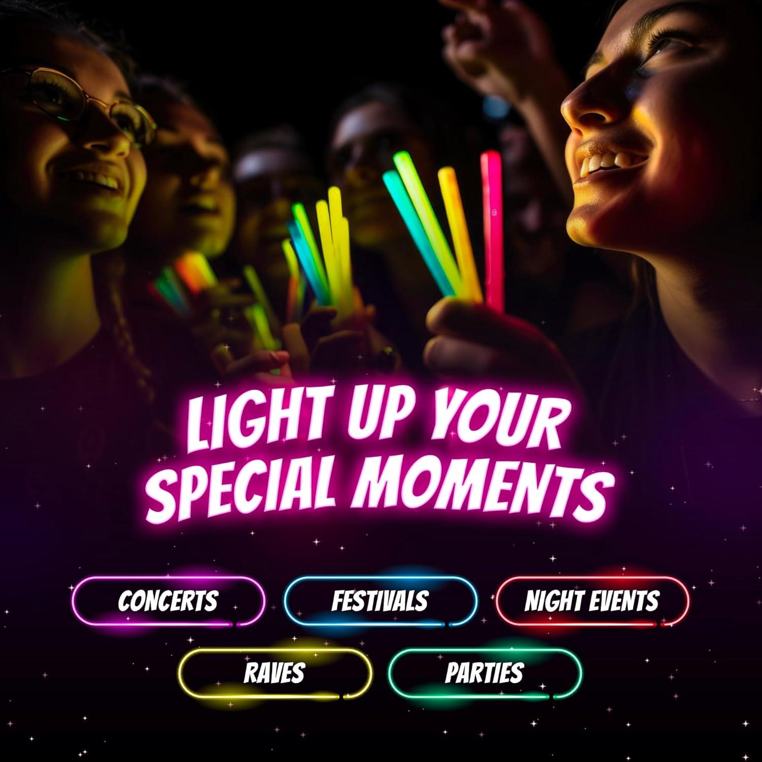 Brazaletes de Brillo Neon Mystical Fire 8" Pack 100 Unidades