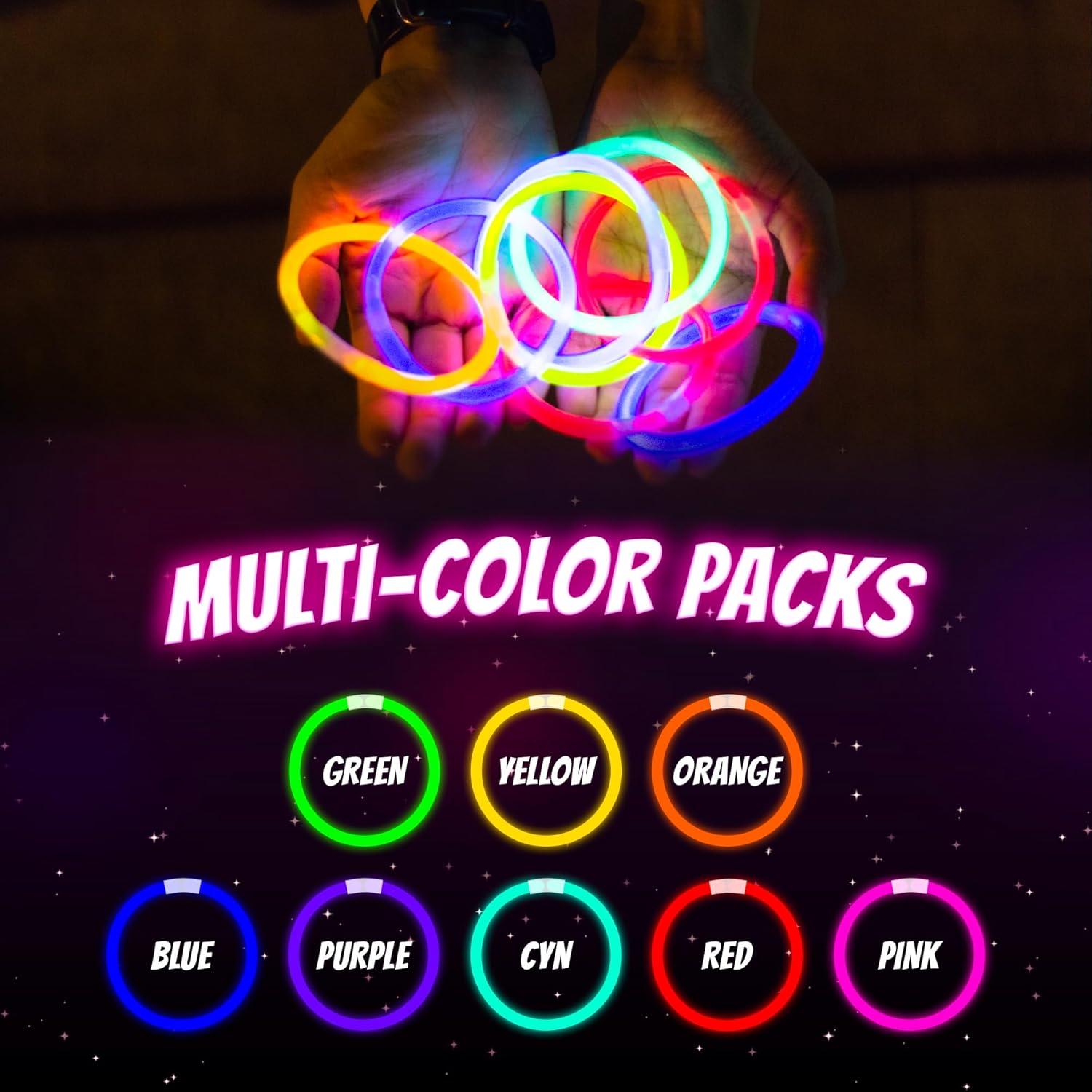 Brazaletes de Brillo Neon Mystical Fire 8" Pack 100 Unidades