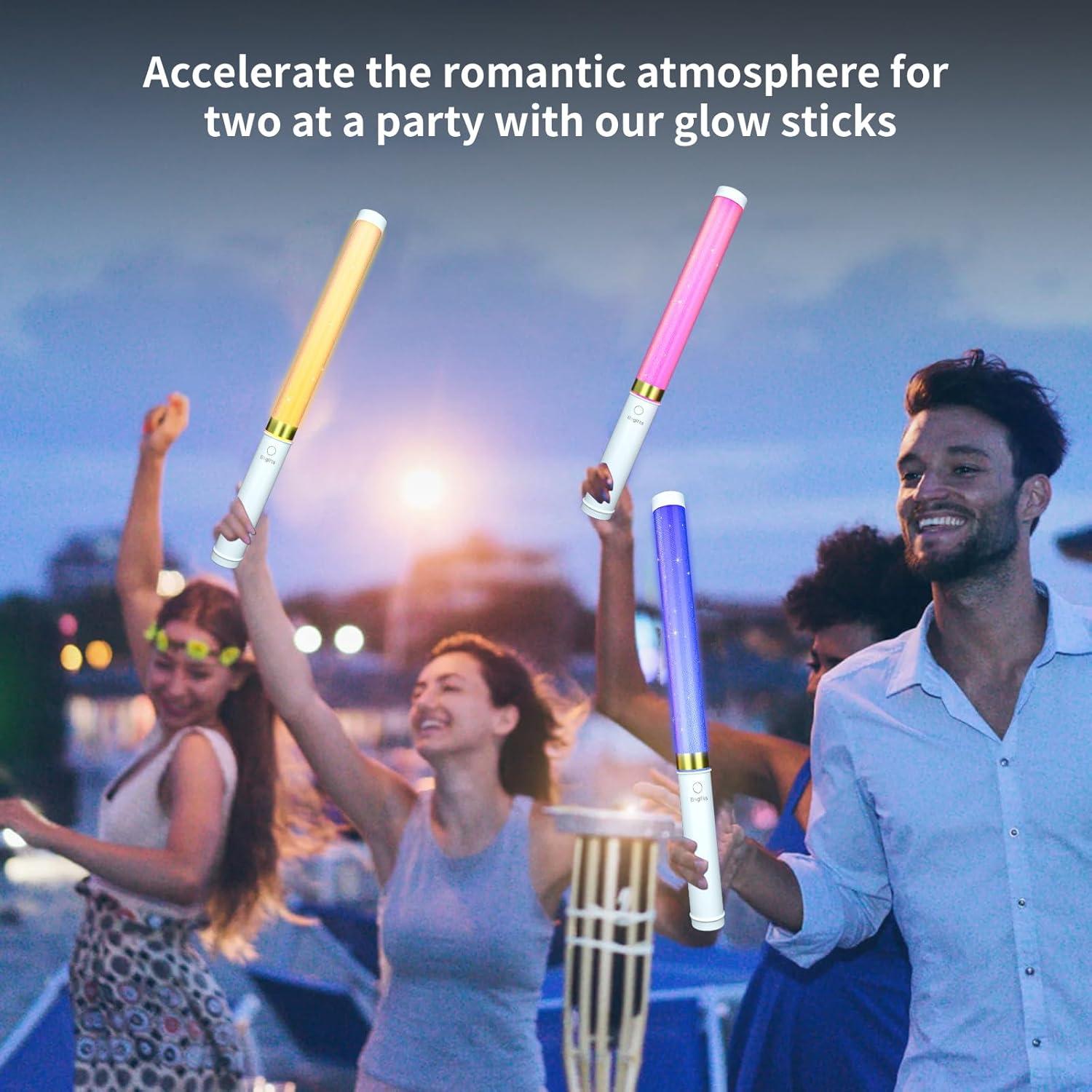 Palos de Luz LED Multicolor Bsgifts 2 Paquete 15 Colores