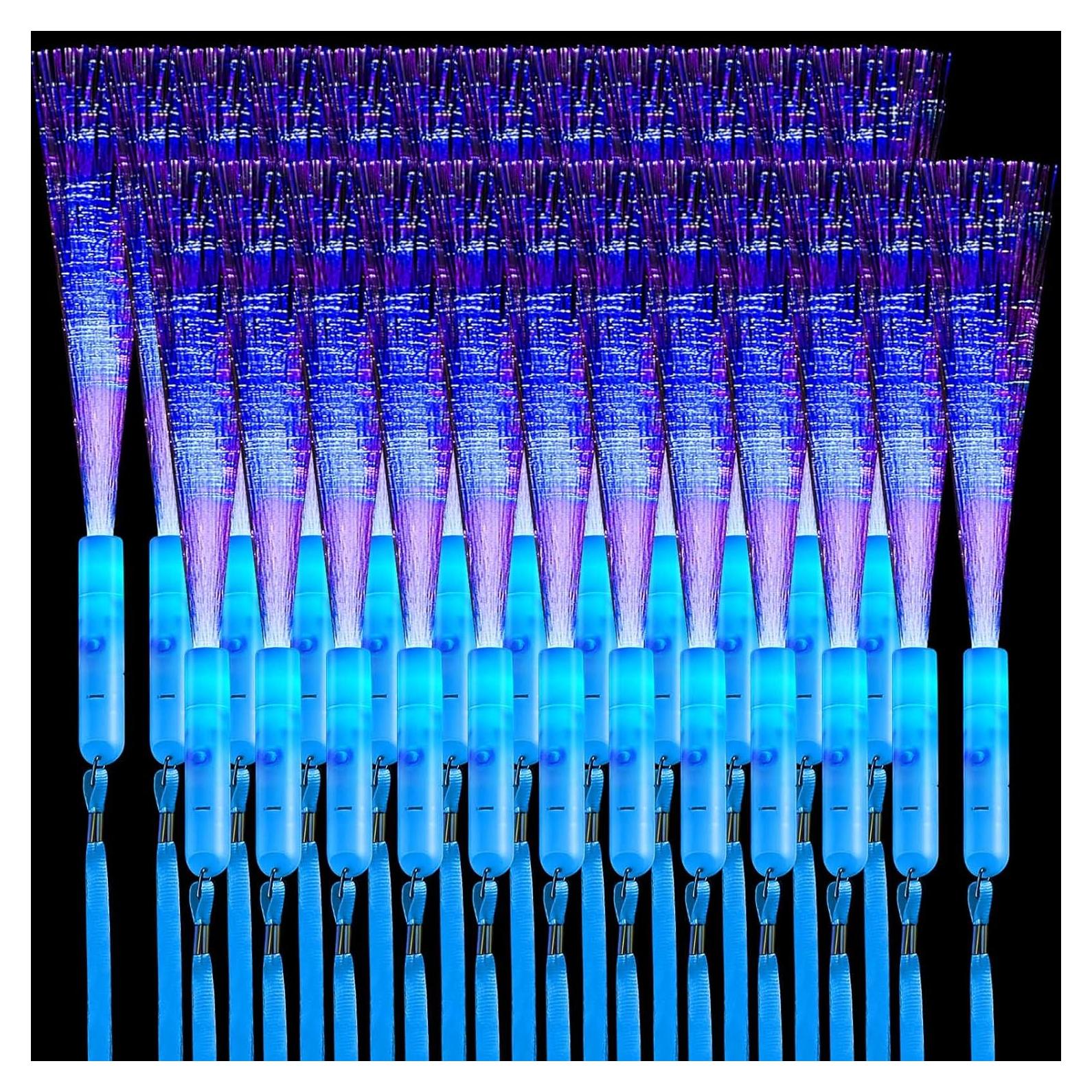 Varitas LED de Fibra Brillante Zhanmai 24 Piezas Azul