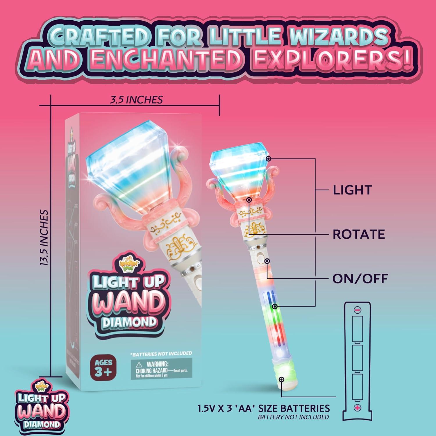 Varita Diamante Giratoria Iluminada Ipidipi Toys 34cm