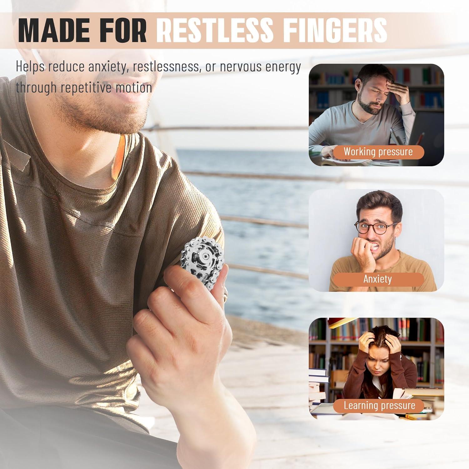 Juguete Fidget Spinner de Metal CHESLICR para Alivio de Estrés